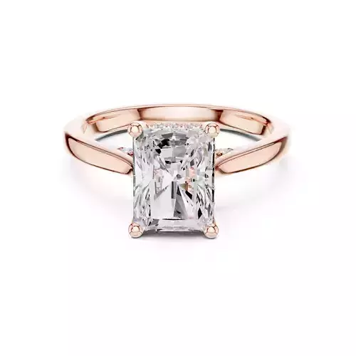 Radiant Cut Hidden Diamond Engagement Wedding Ring File Video
