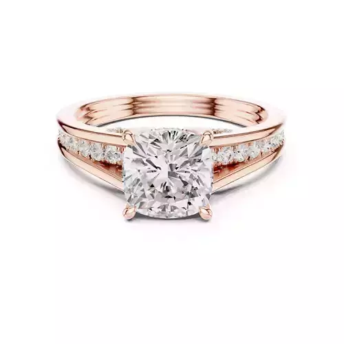 7mm Cushion Cut Diamond Engagement Wedding Ring 3DM STL Video