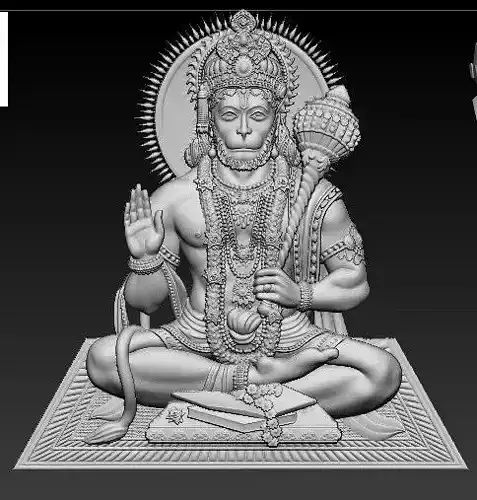 Hanuman ji 3D Relief Model for CNC Macine