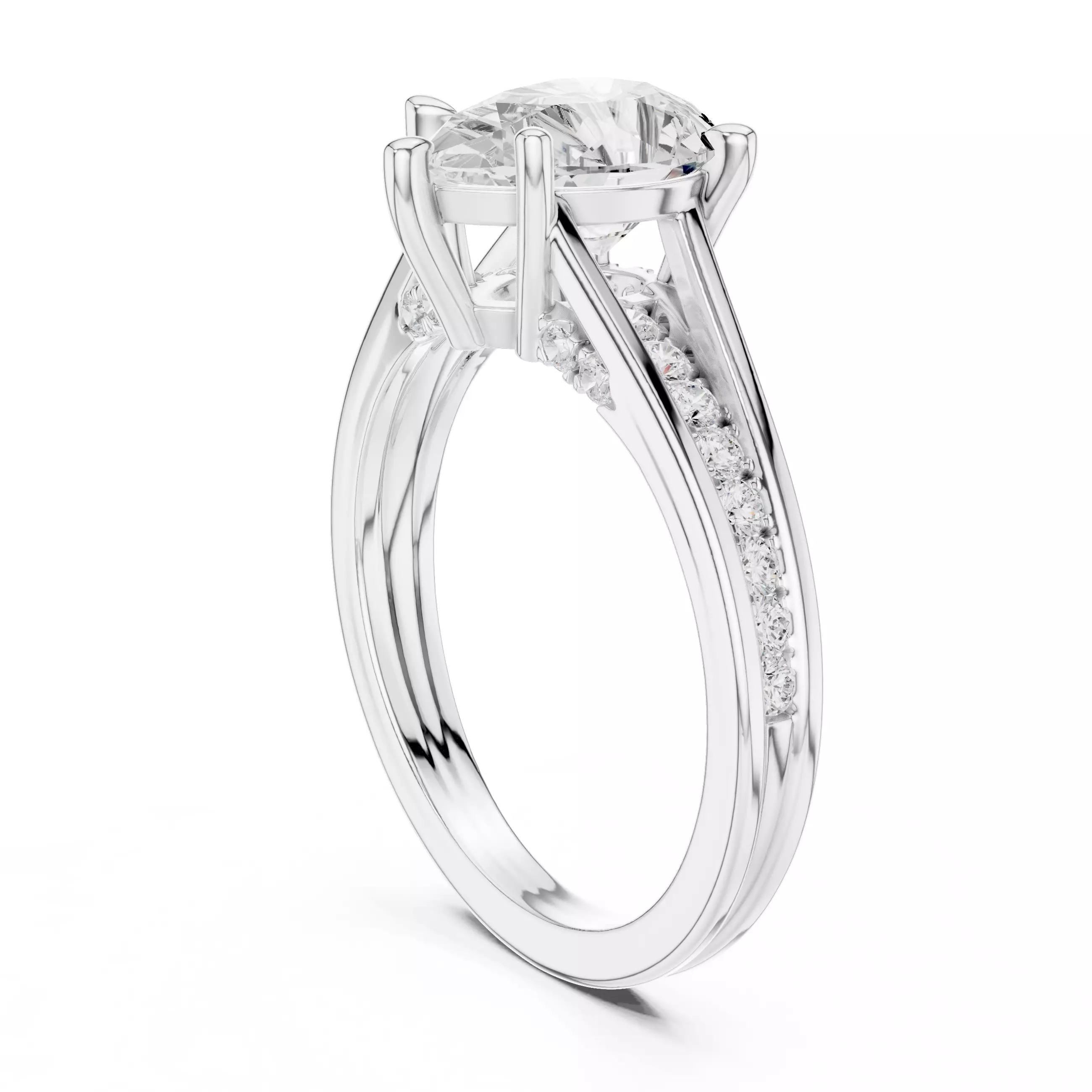 2CT Pear Cut Diamond Engagement Wedding Ring 3DM STL Video 3D print model_9