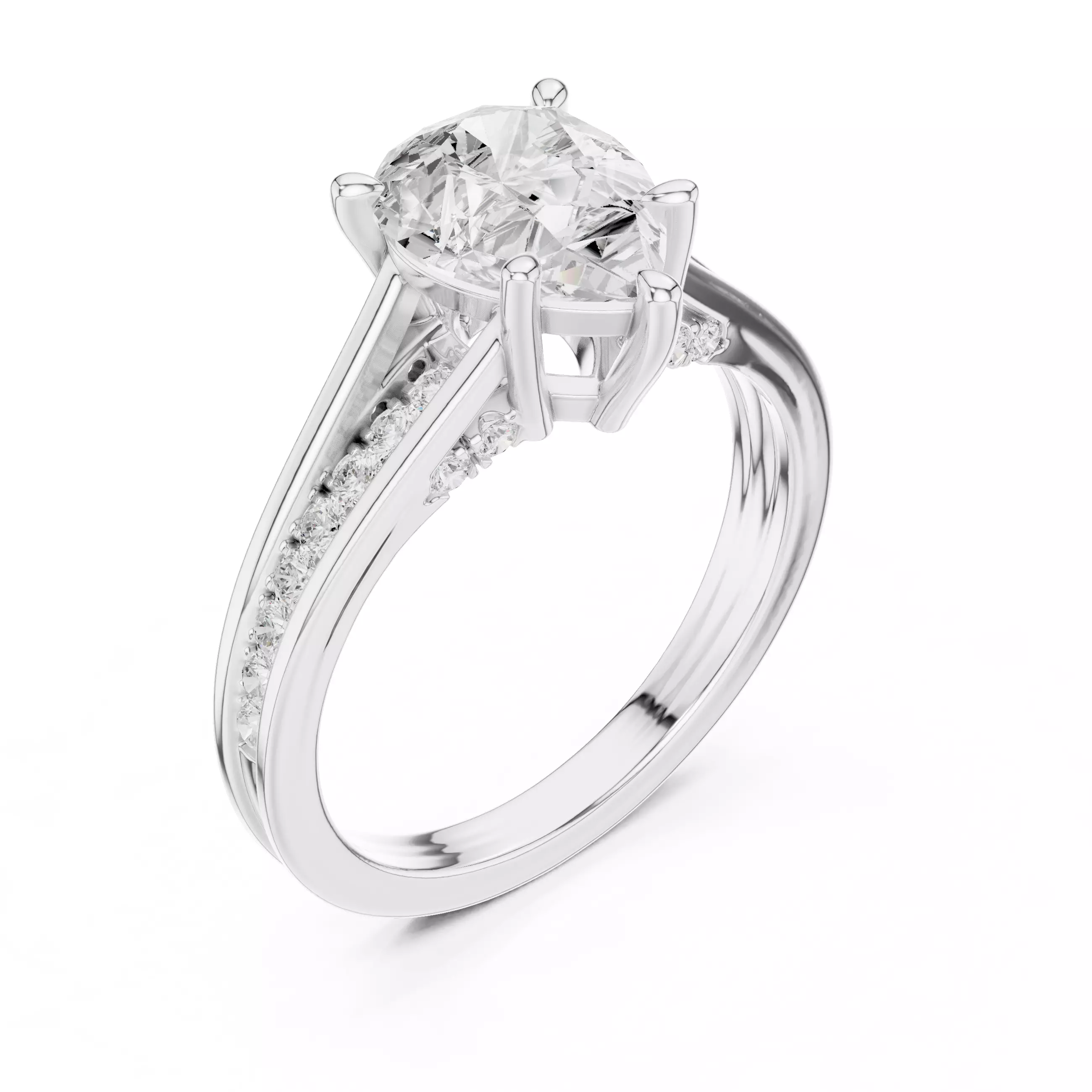 2CT Pear Cut Diamond Engagement Wedding Ring 3DM STL Video 3D print model_10