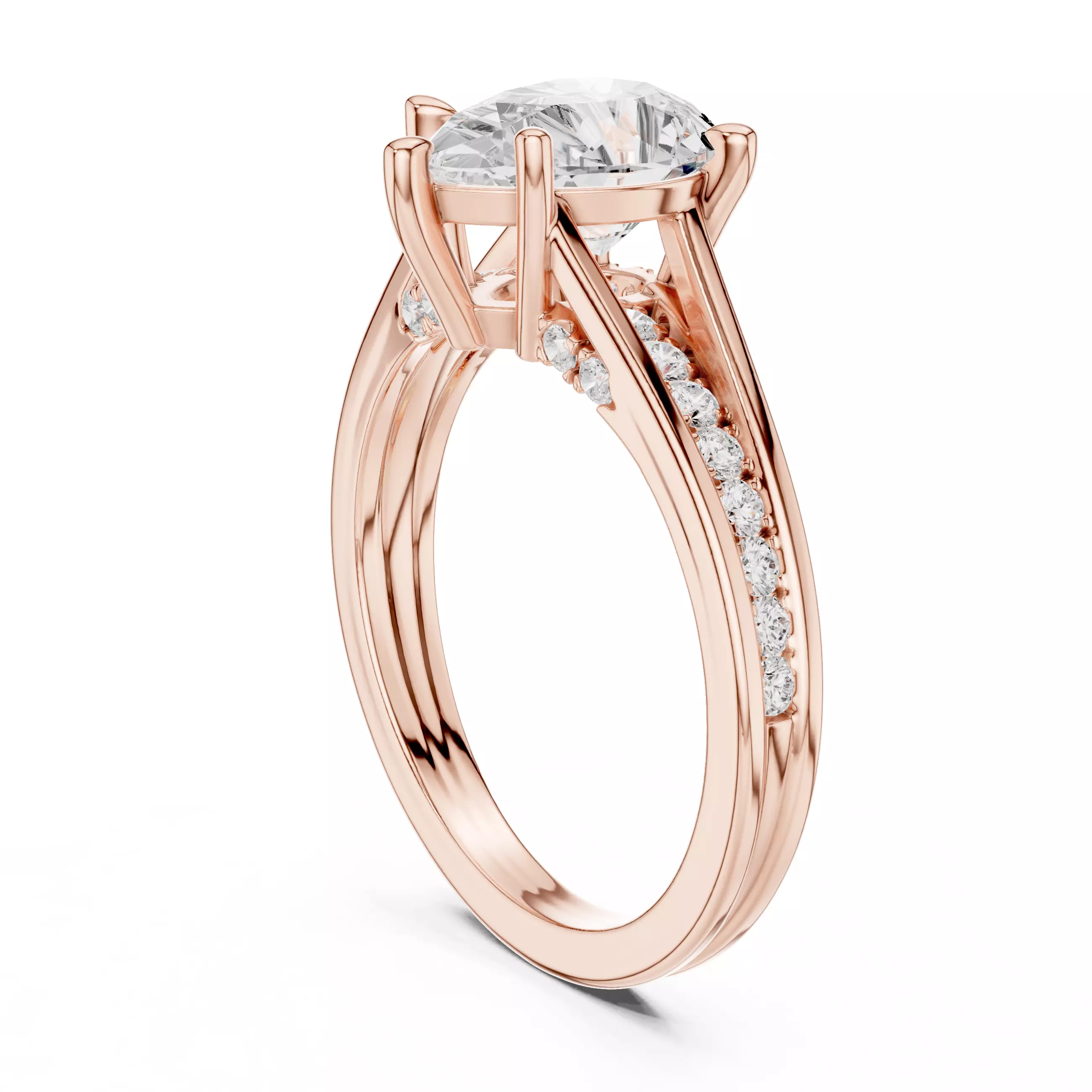 2CT Pear Cut Diamond Engagement Wedding Ring 3DM STL Video 3D print model_3