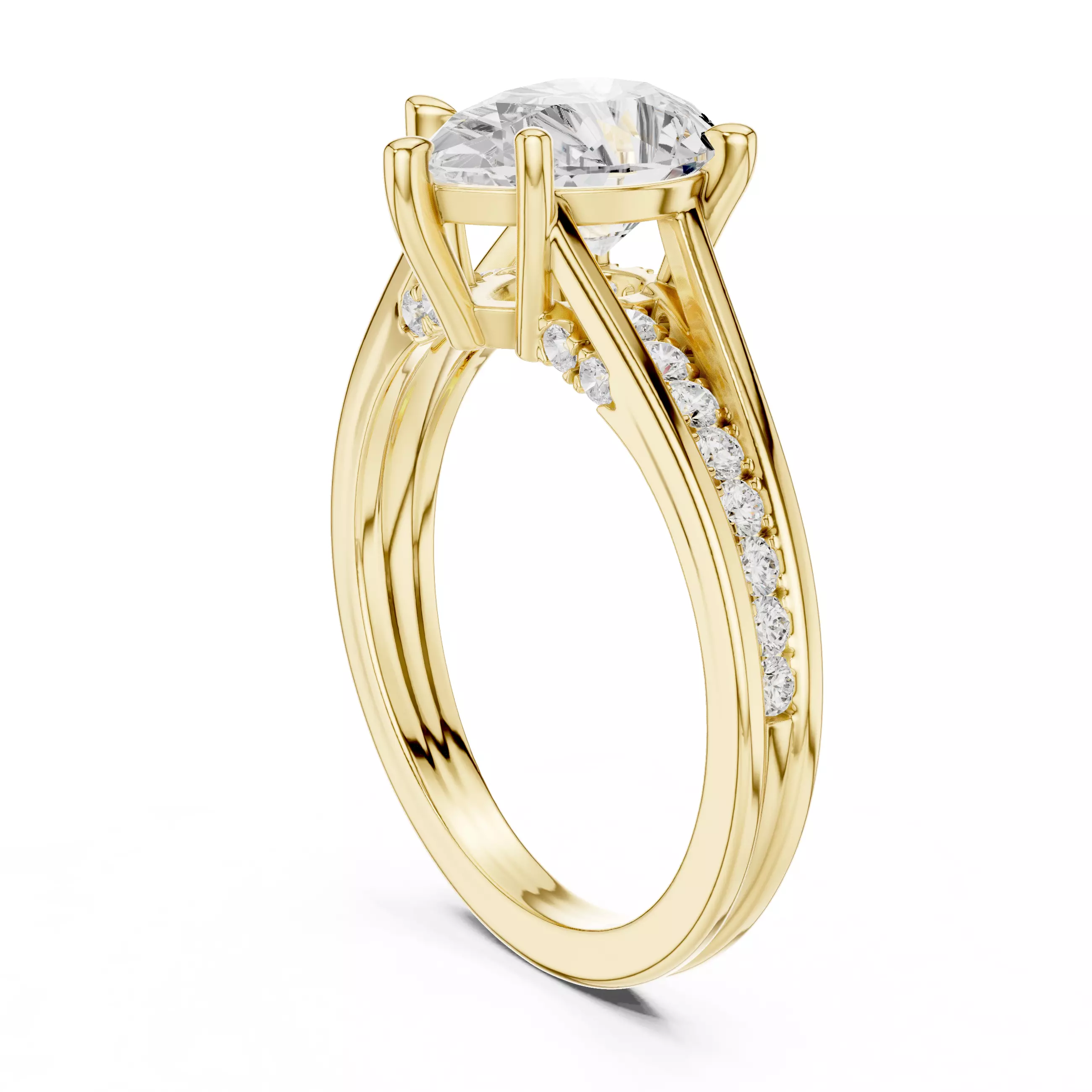 2CT Pear Cut Diamond Engagement Wedding Ring 3DM STL Video 3D print model_6