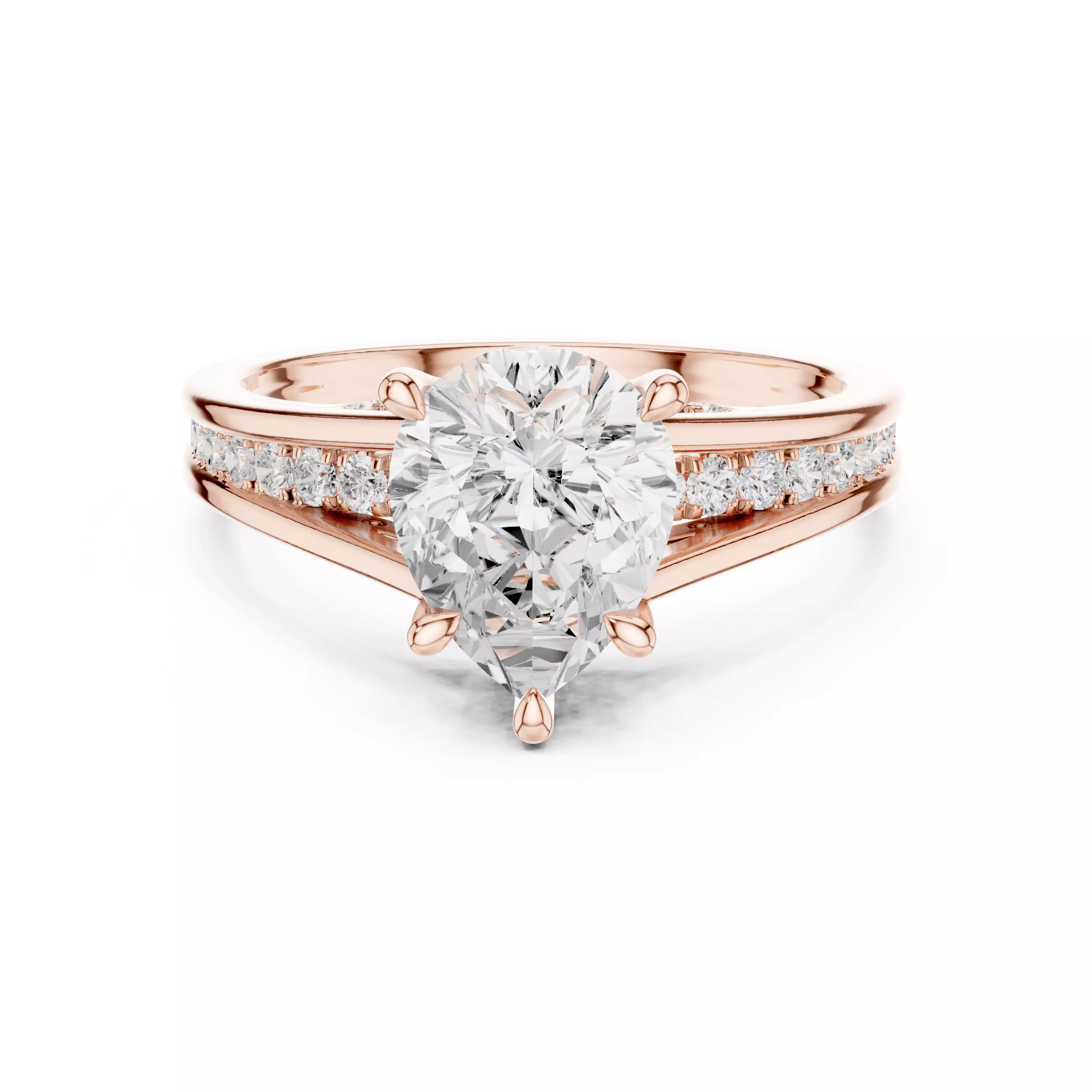 2CT Pear Cut Diamond Engagement Wedding Ring 3DM STL Video 3D print model_0