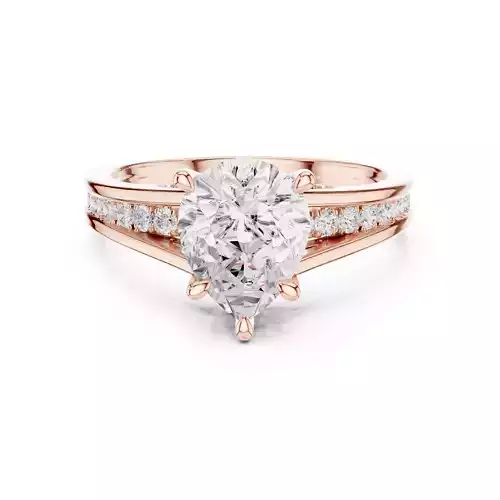 2CT Pear Cut Diamond Engagement Wedding Ring 3DM STL Video 3D print model