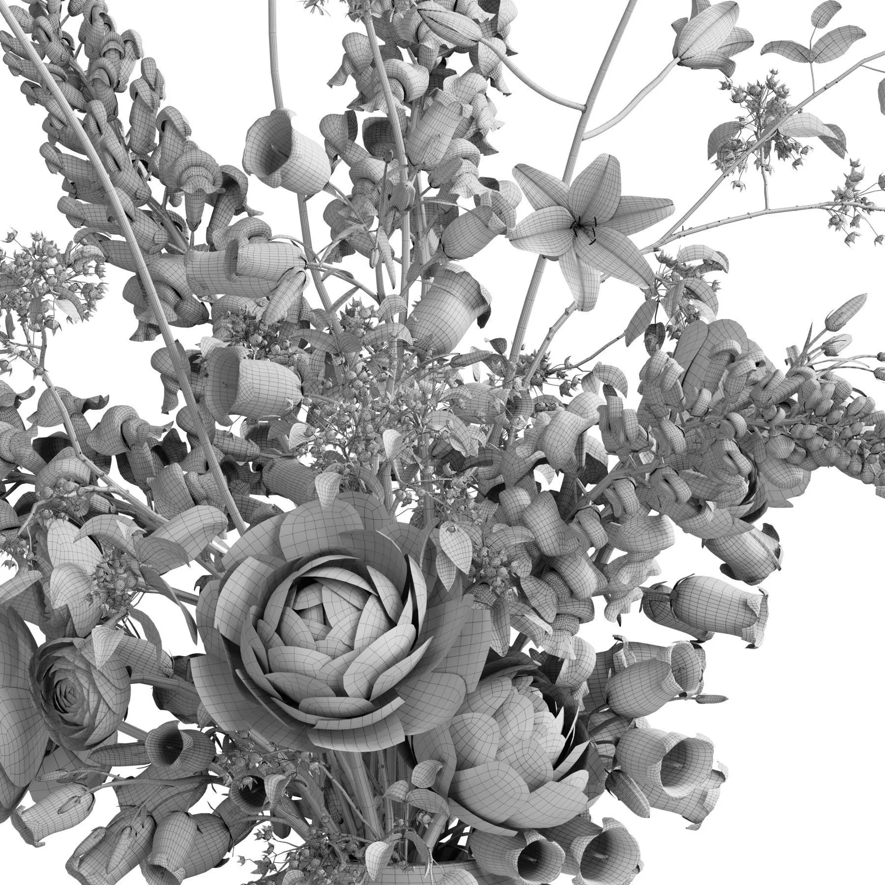 Flower In Vase 103 3D model_5