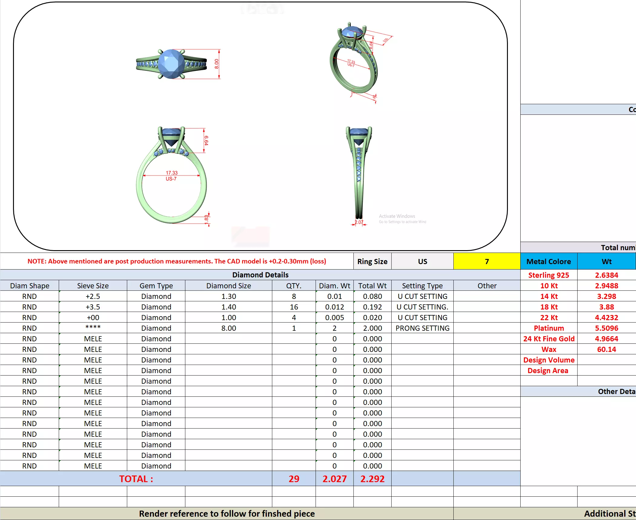 2CT Round Cut Diamond Engagement Wedding Ring 3DM STL Video 3D print model_13