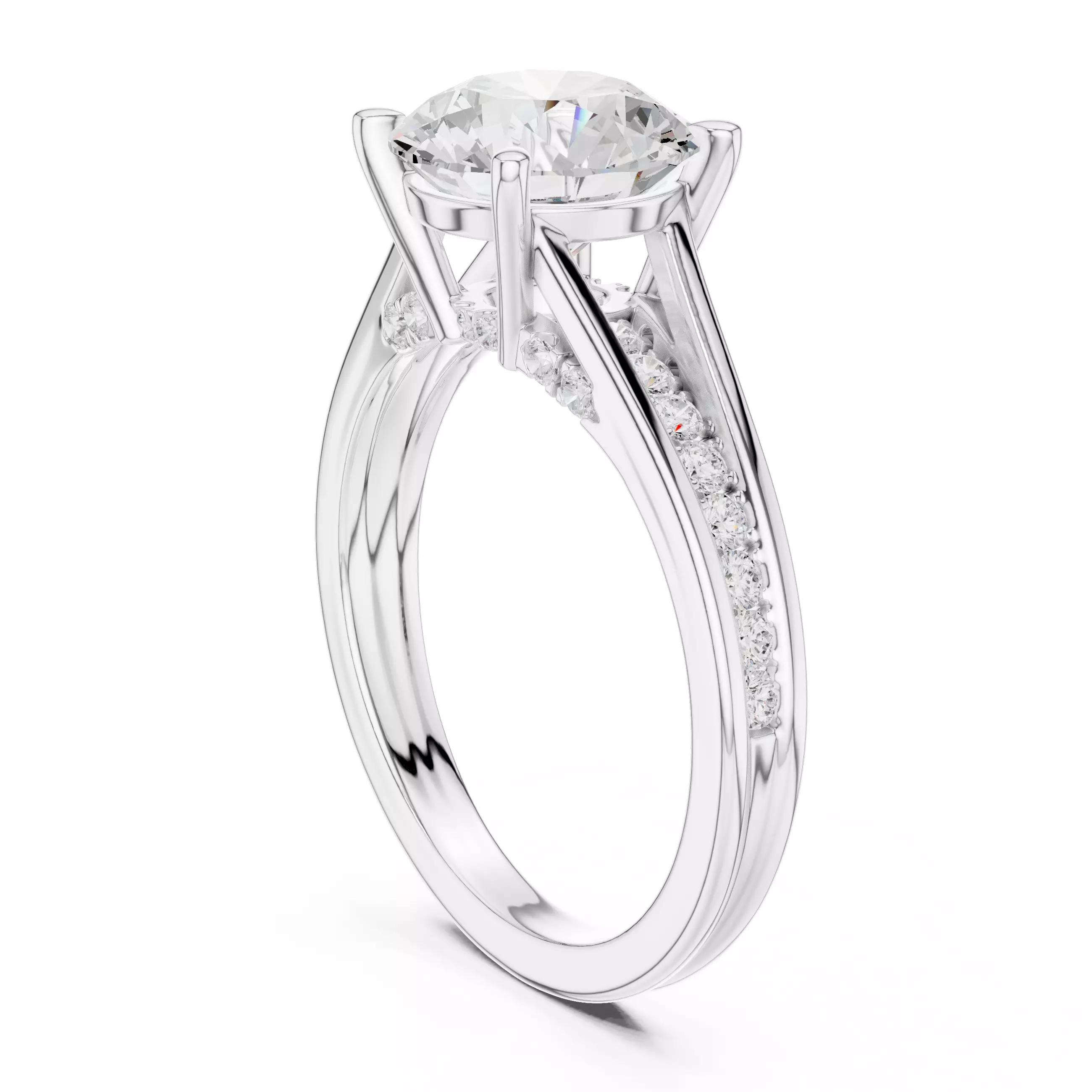 2CT Round Cut Diamond Engagement Wedding Ring 3DM STL Video 3D print model_9