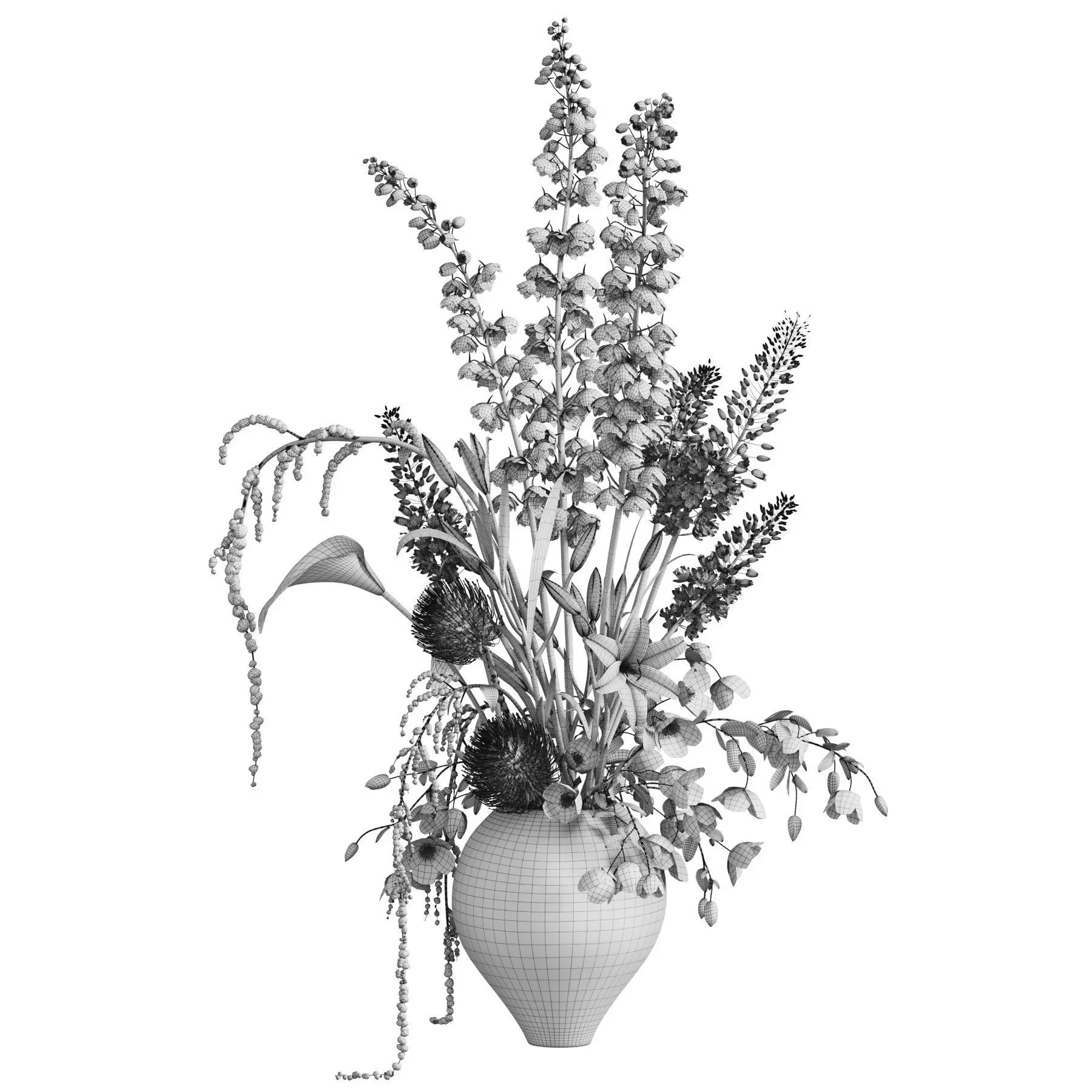 Flower In Vase 105 3D model_6