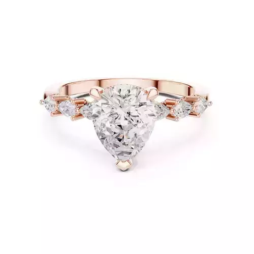 Pear Cut Diamond Engagement Wedding Ring 3DM STL Video
