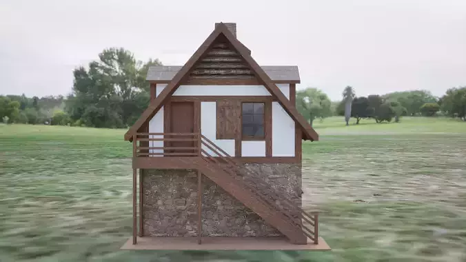 Medieval Blacksmith Forge  3D Model with  Game Ready