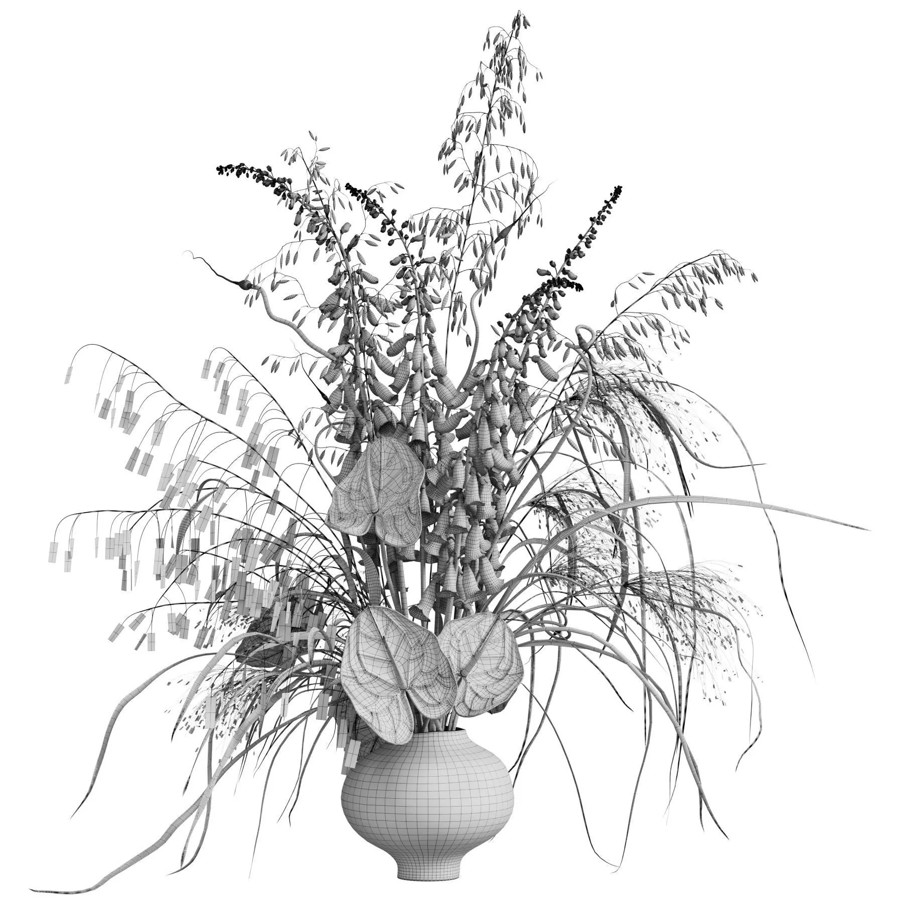 Flower In Vase 107 3D model_6