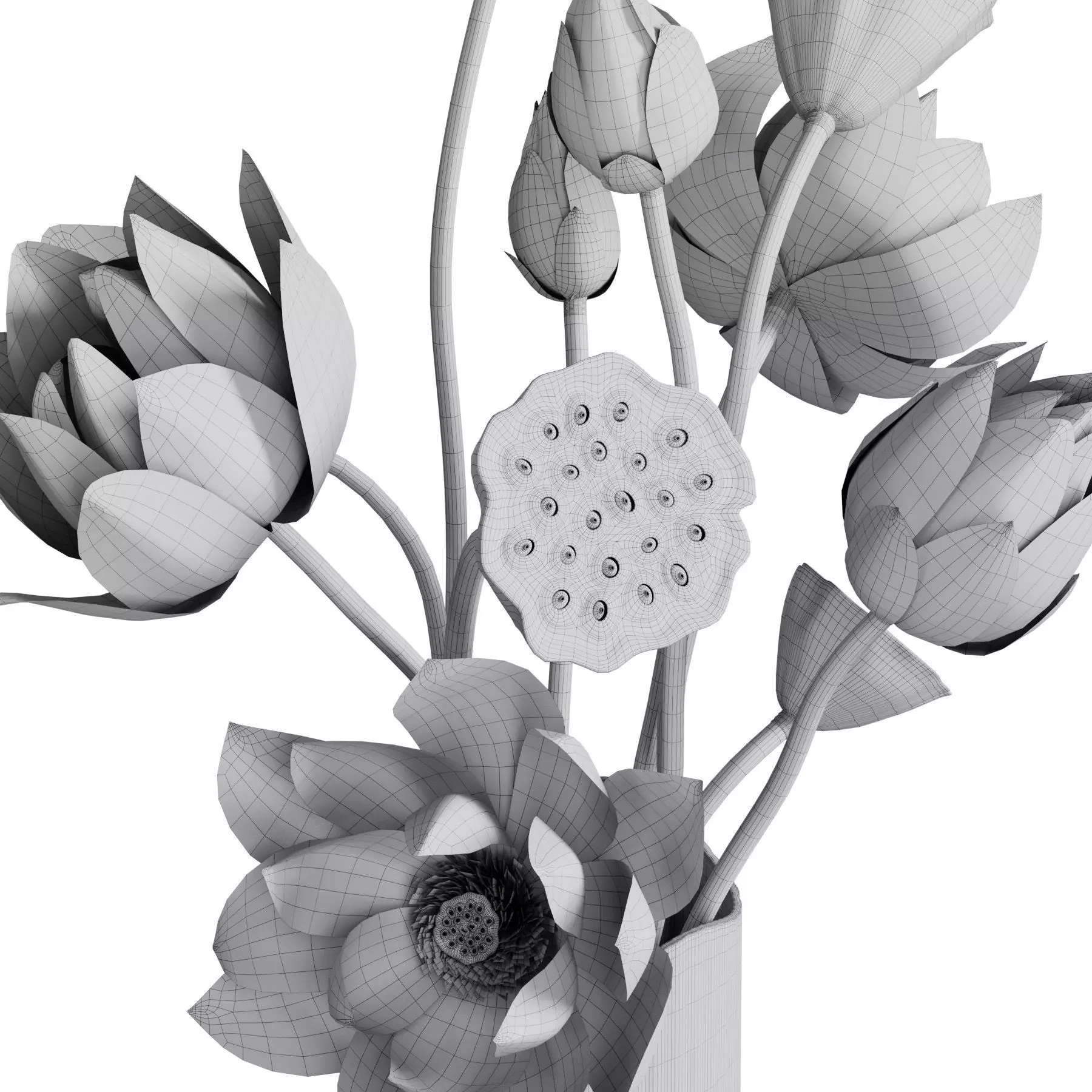 Flower In Vase 108 3D model_5