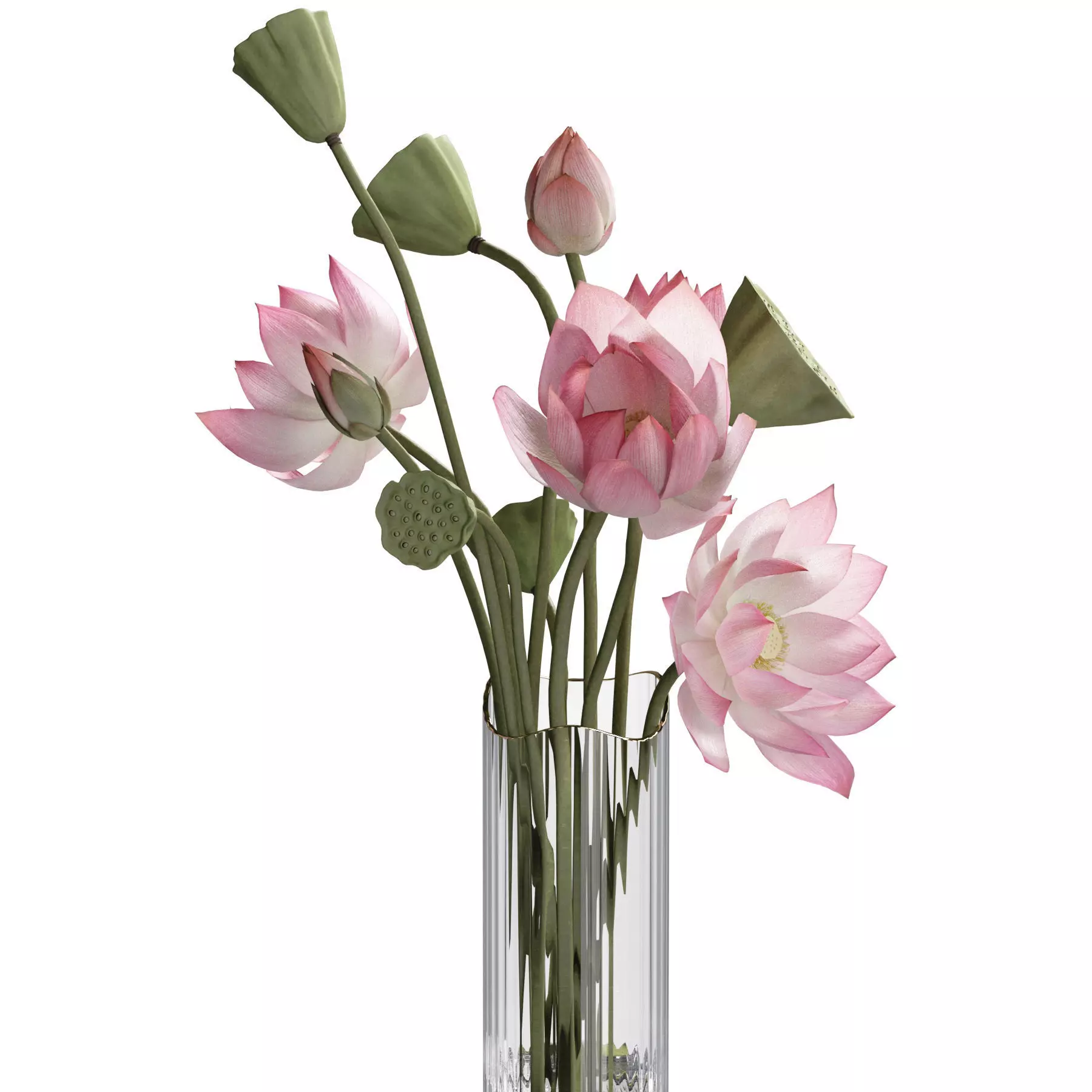 Flower In Vase 108 3D model_3