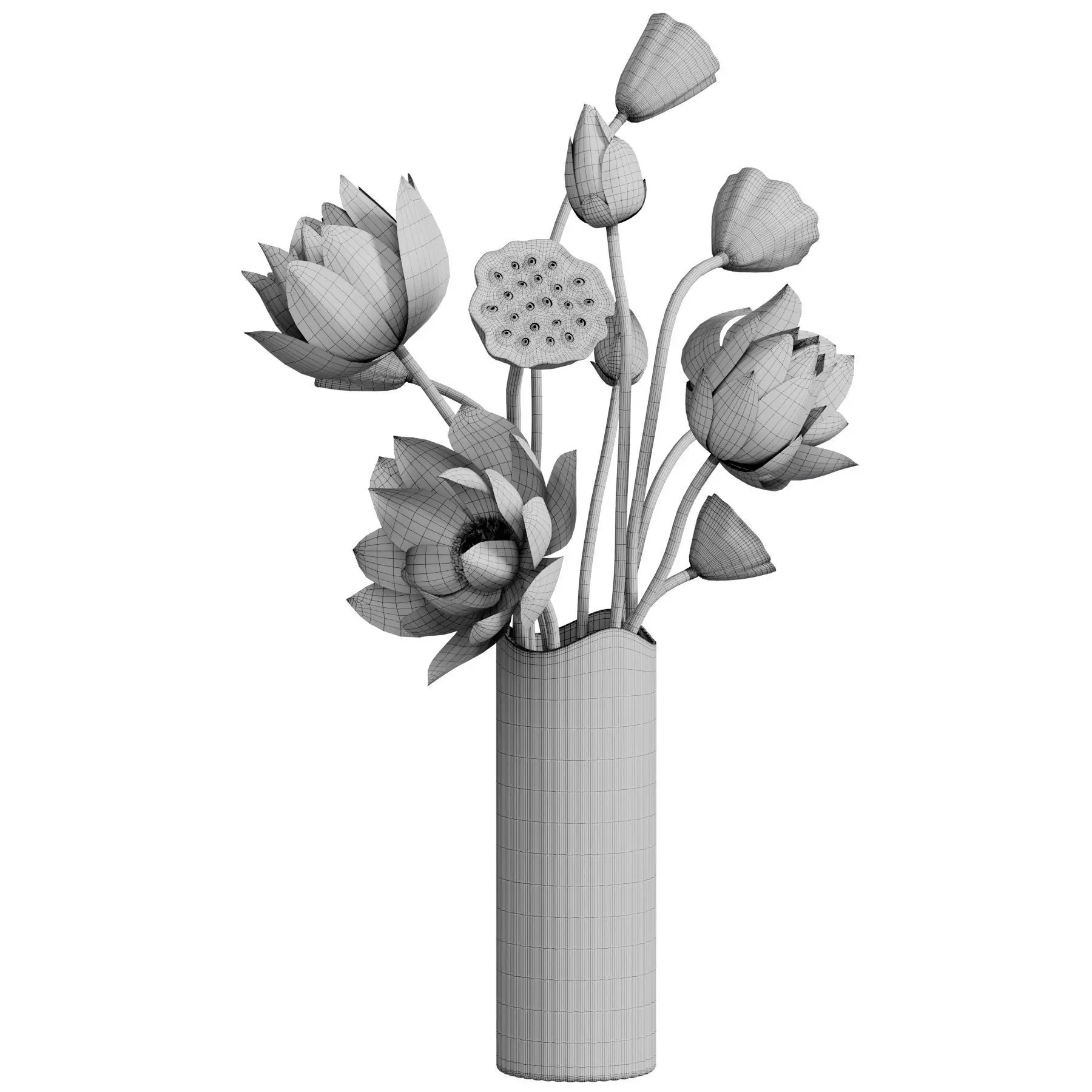 Flower In Vase 108 3D model_6