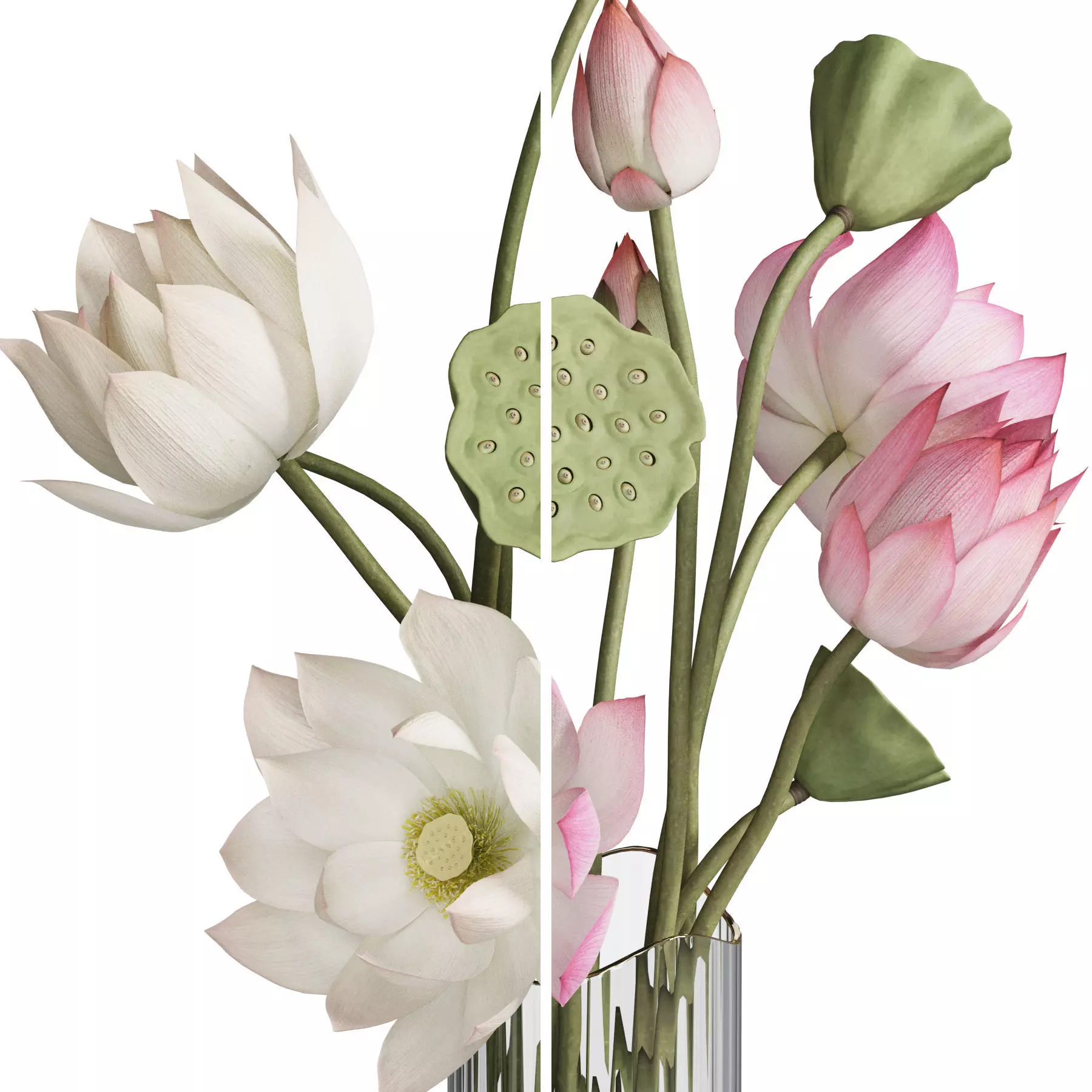 Flower In Vase 108 3D model_4