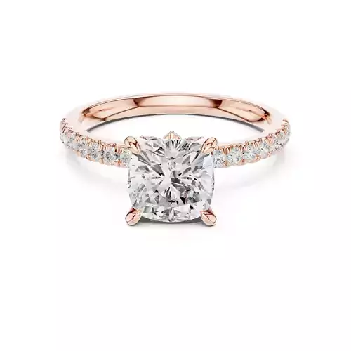 Flower Basket Cushion Cut Diamond Engagement Ring 3DM STL Video