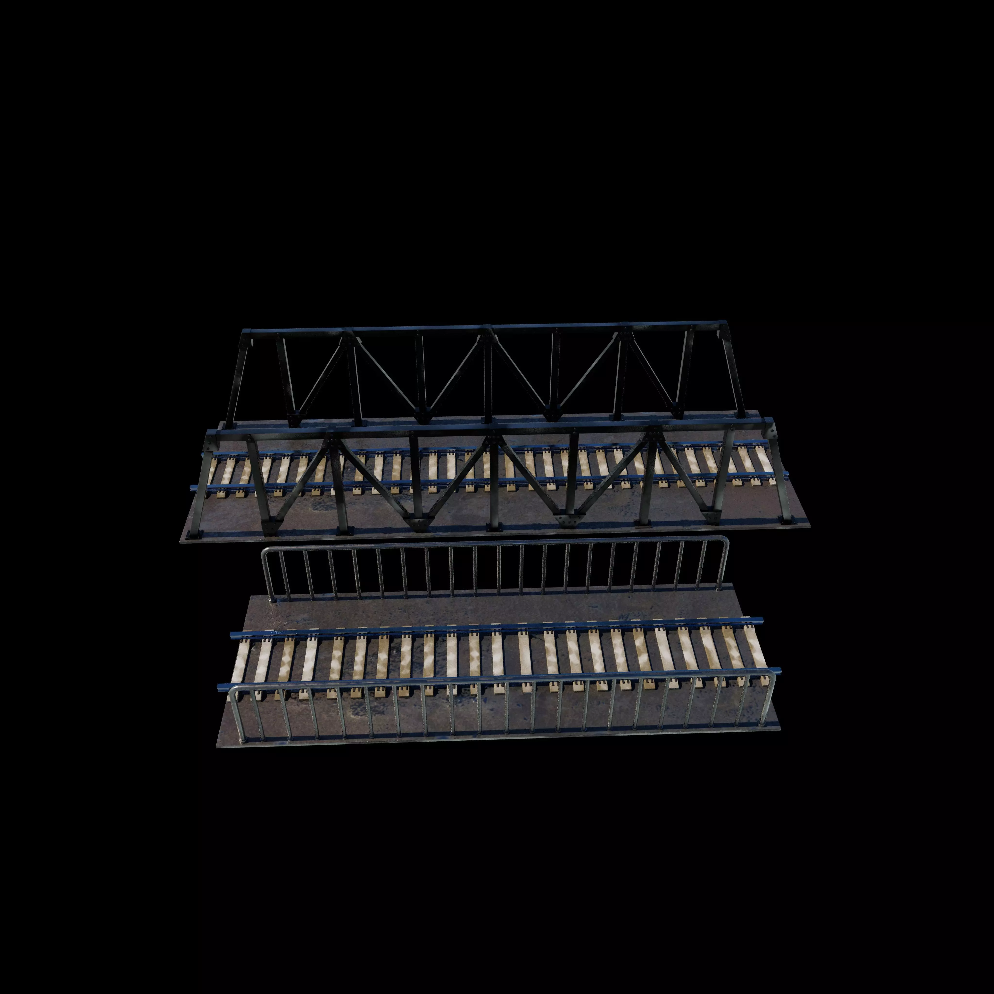 Railway Steel Bridge 3D model_5