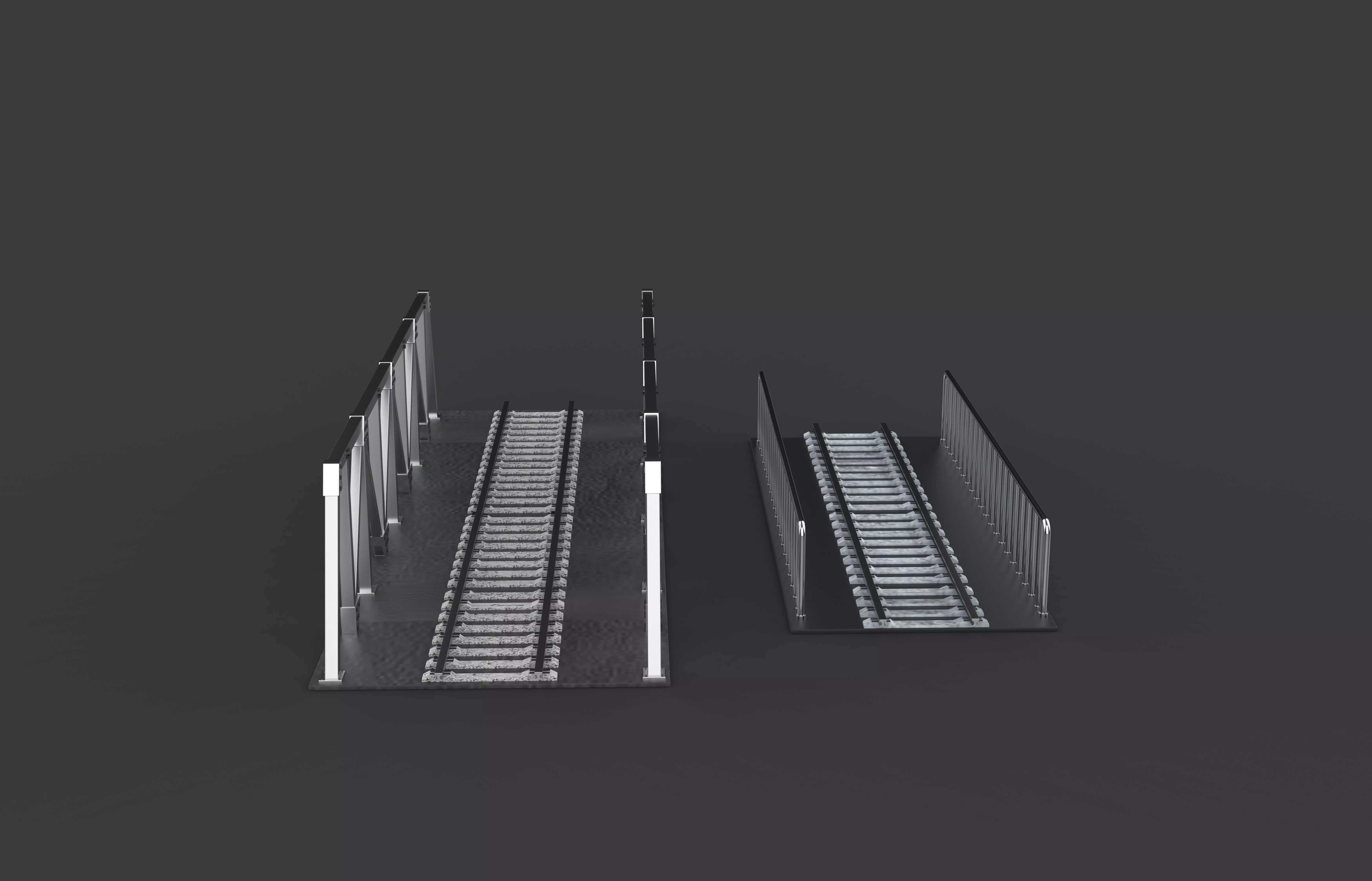 Railway Steel Bridge 3D model_7