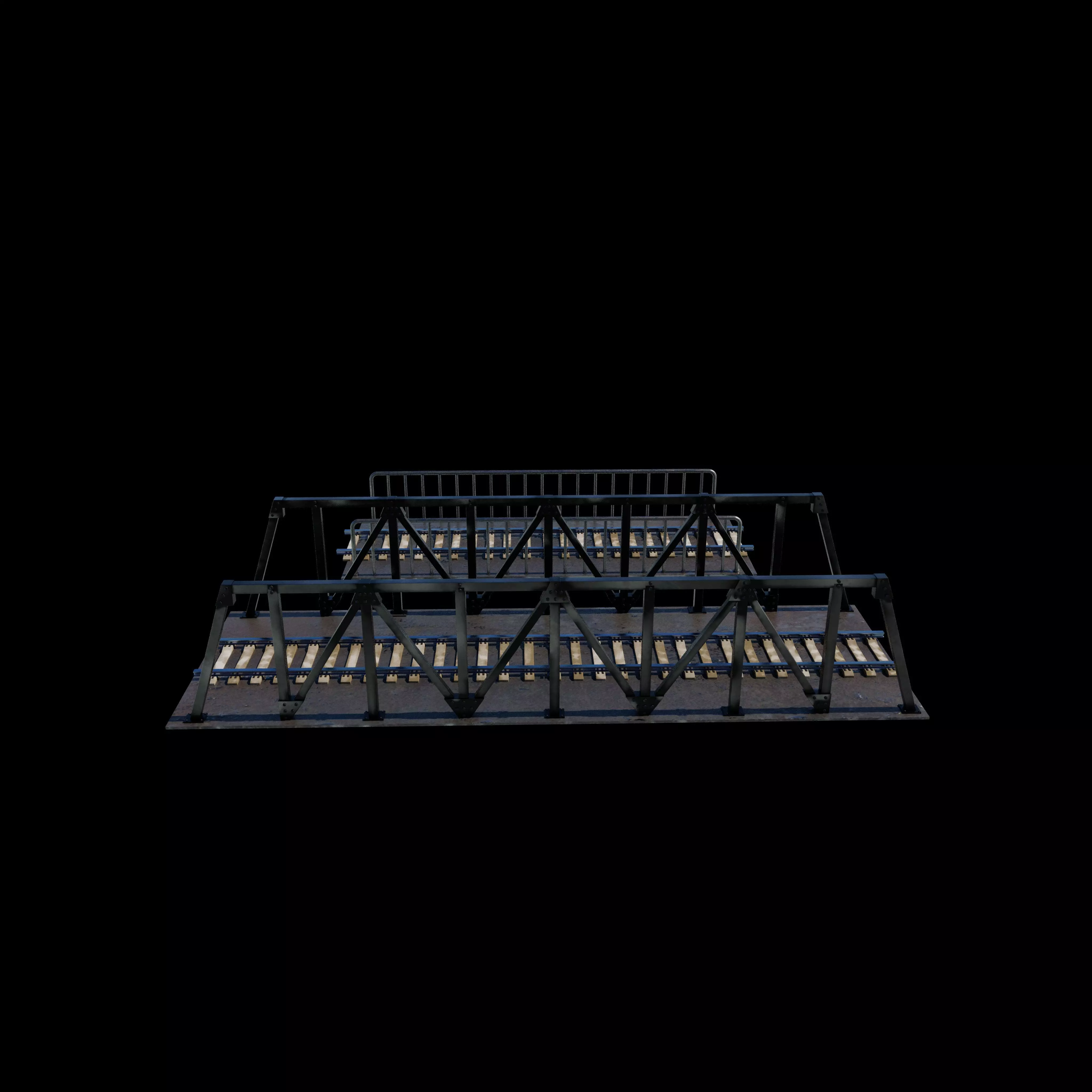 Railway Steel Bridge 3D model_13