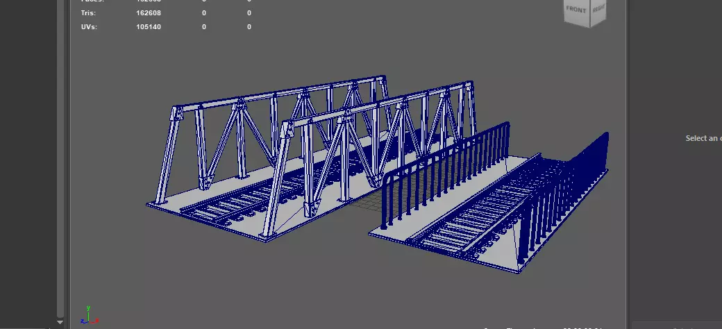 Railway Steel Bridge 3D model_16