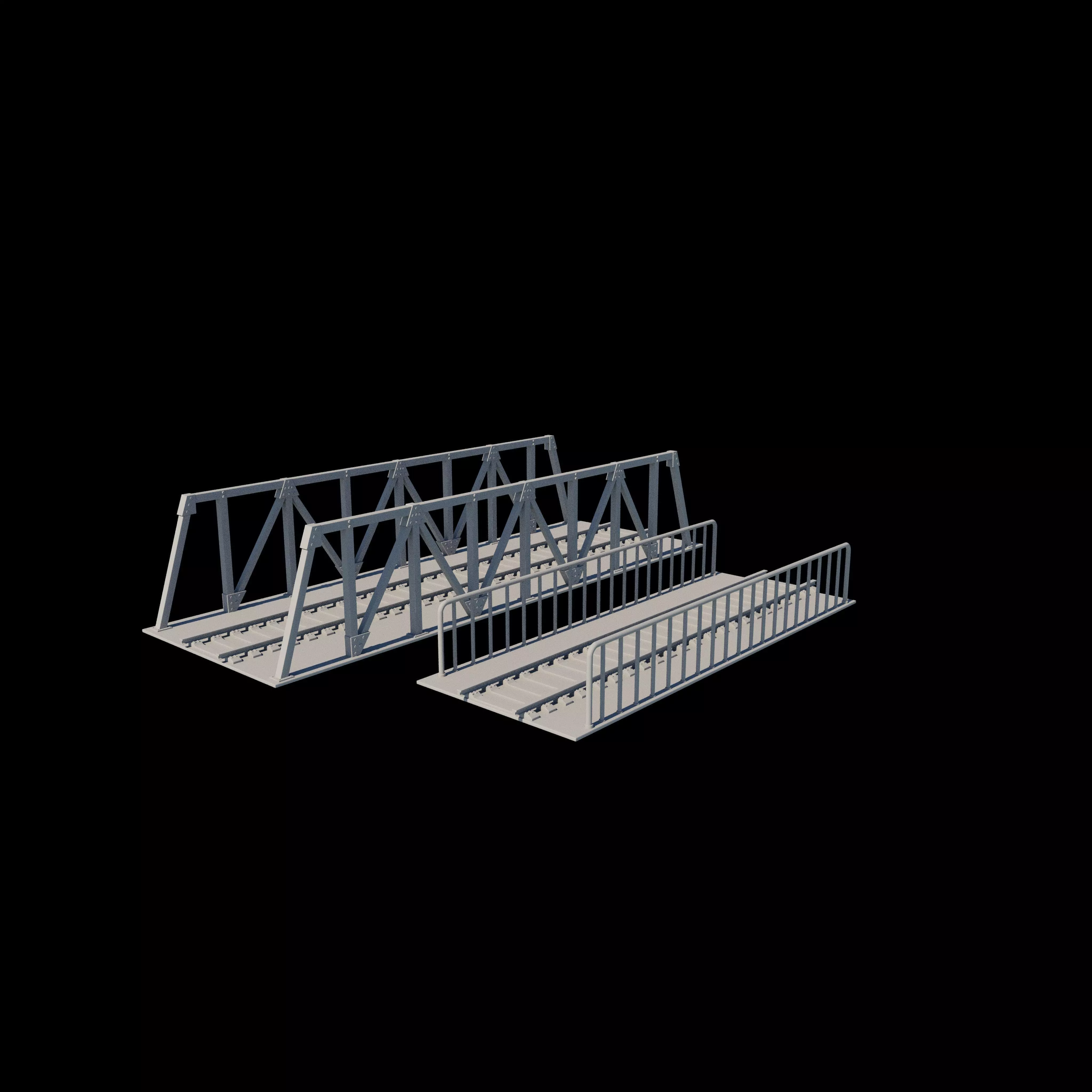Railway Steel Bridge 3D model_14