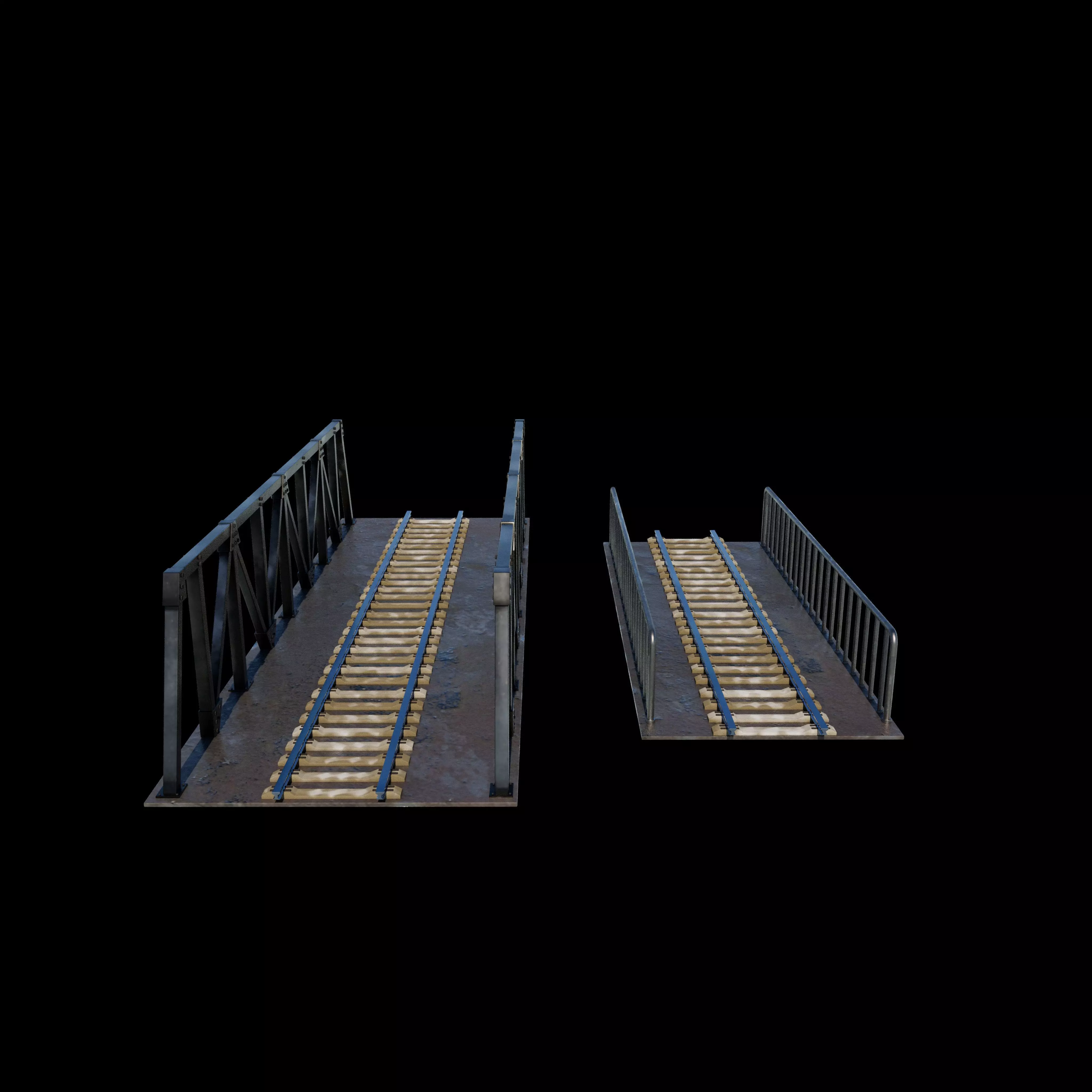 Railway Steel Bridge 3D model_2
