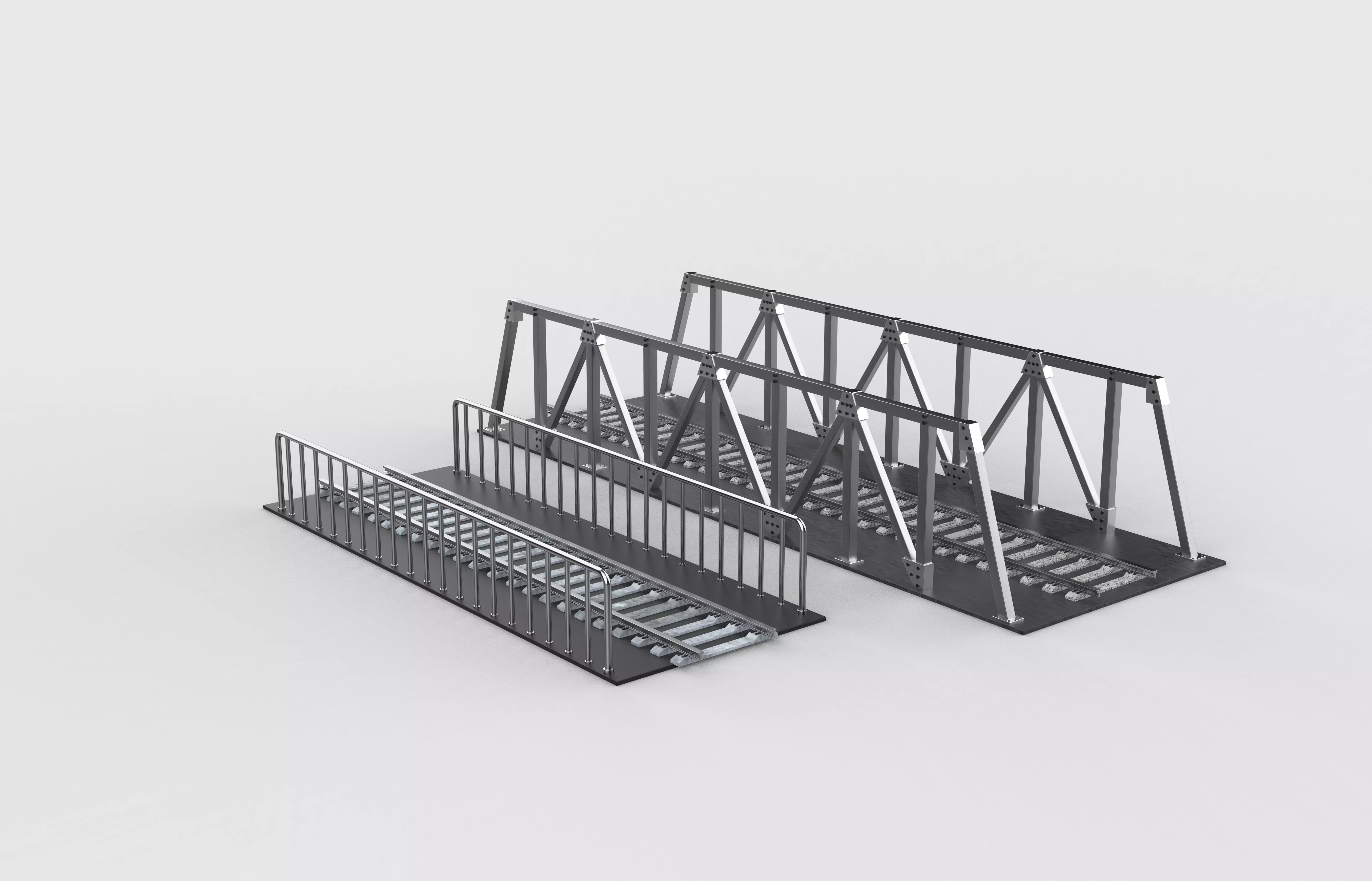 Railway Steel Bridge 3D model_11