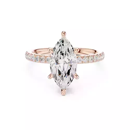 Flower Basket Marquise Cut Diamond Engagement Ring 3DM STL Video