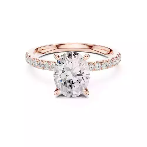 Flower Basket Oval Cut Diamond Engagement Ring 3DM STL Video