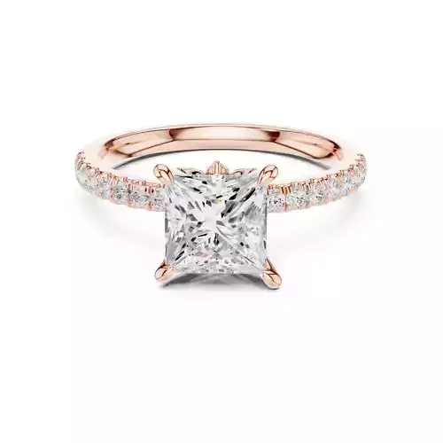 Flower Basket Princess Cut Diamond Wedding Ring 3DM STL Video