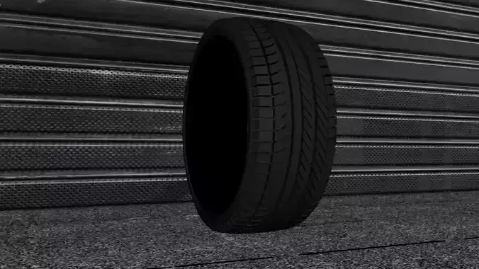 Realistic Car Tire 3D Model Without Rim Game-Ready