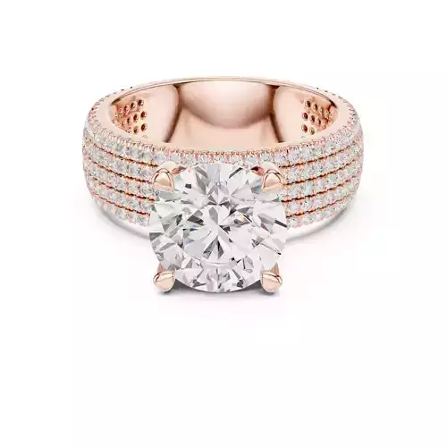 3CT Round Cut Diamond Wide Shank Wedding Ring 3DM STL Video