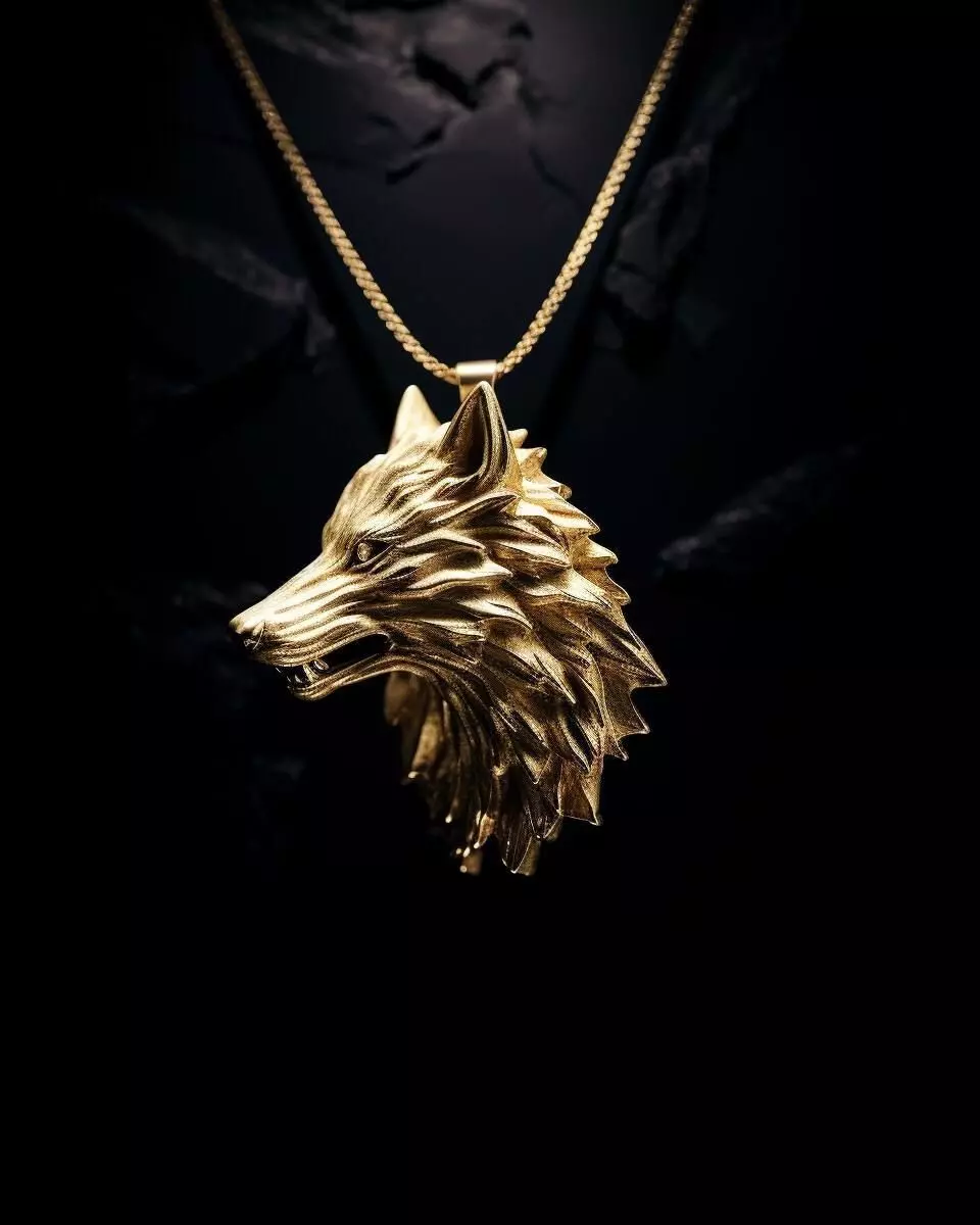 Wolf Head Pendant Fierce 3D Jewelry Design 3D print model