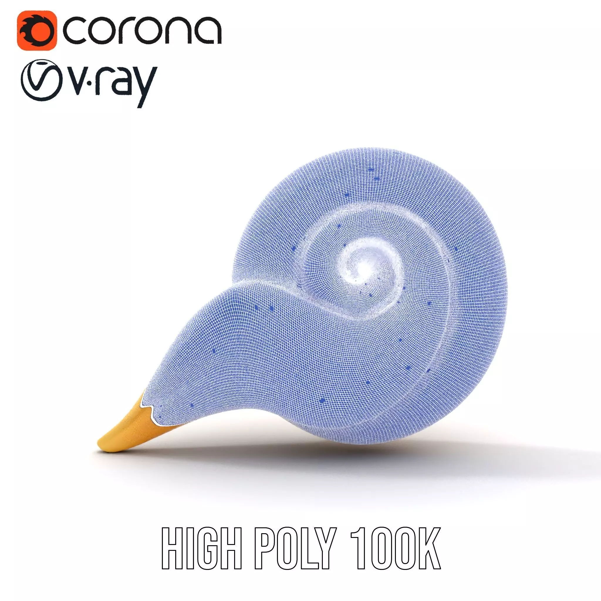 Glossy Spiral Shell model pack Low-poly 3D model_32