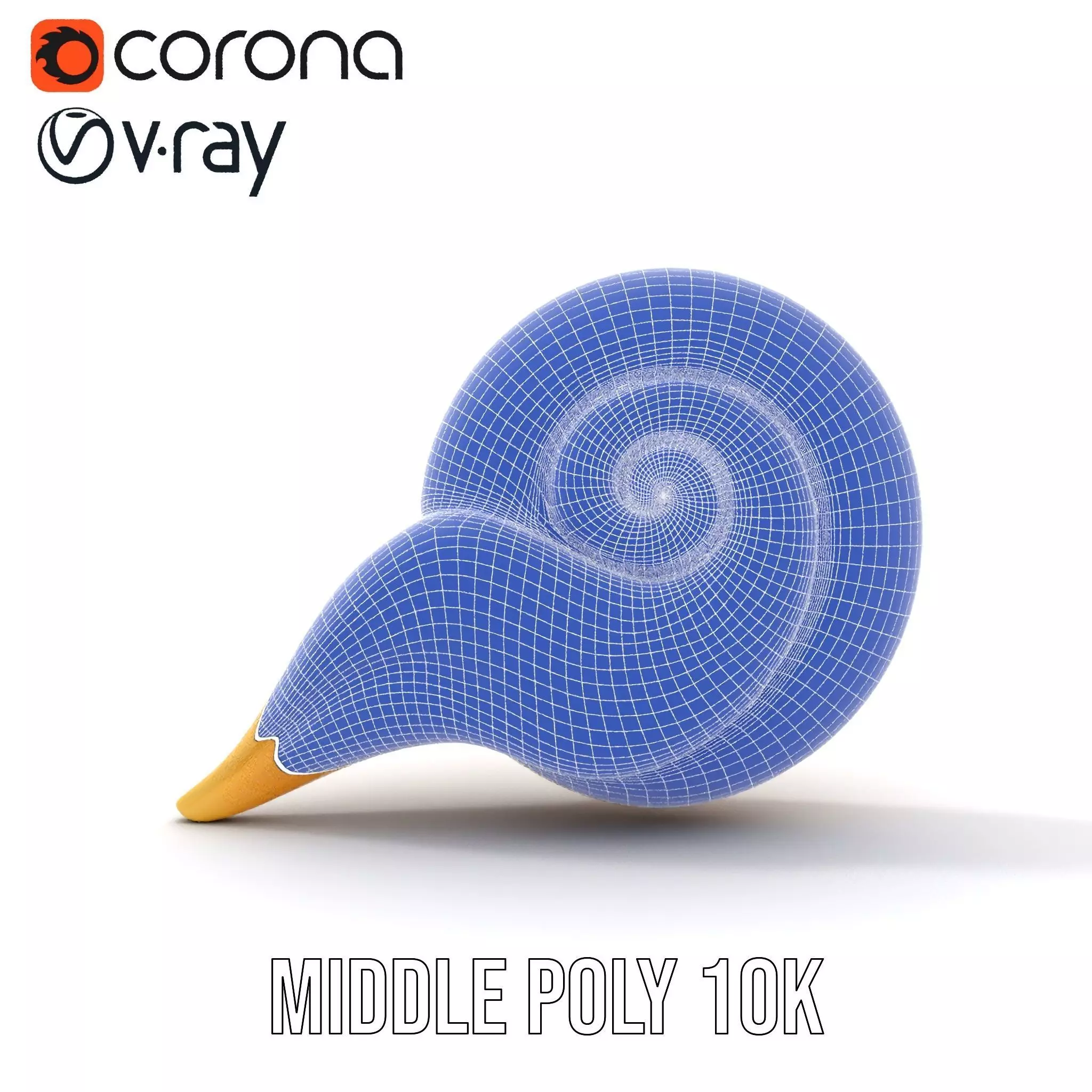 Glossy Spiral Shell model pack Low-poly 3D model_16
