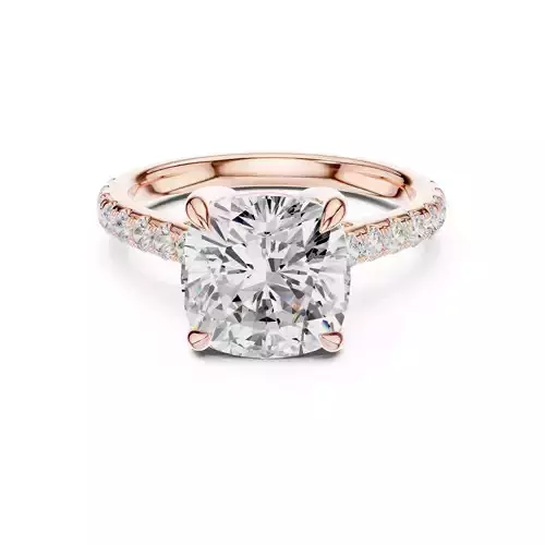 9mm Cushion Cut Diamond Engagement Wedding Ring 3DM STL Video