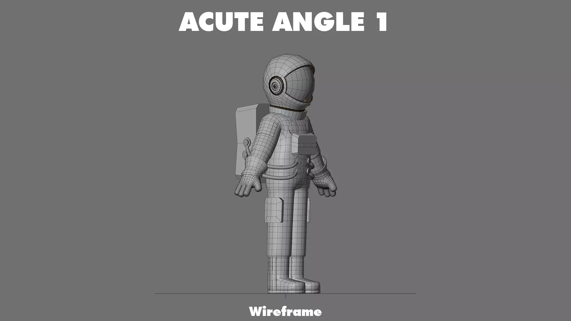 Cartoon Astronaut Low-poly 3D model_28