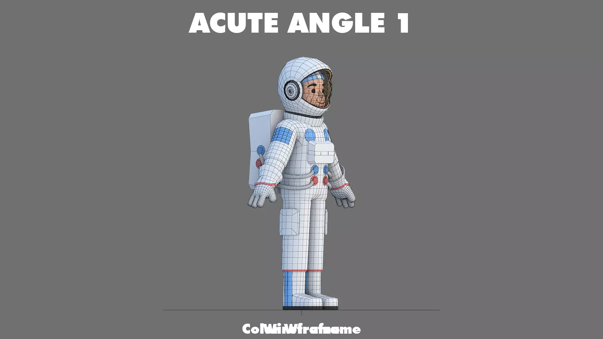 Cartoon Astronaut Low-poly 3D model_34