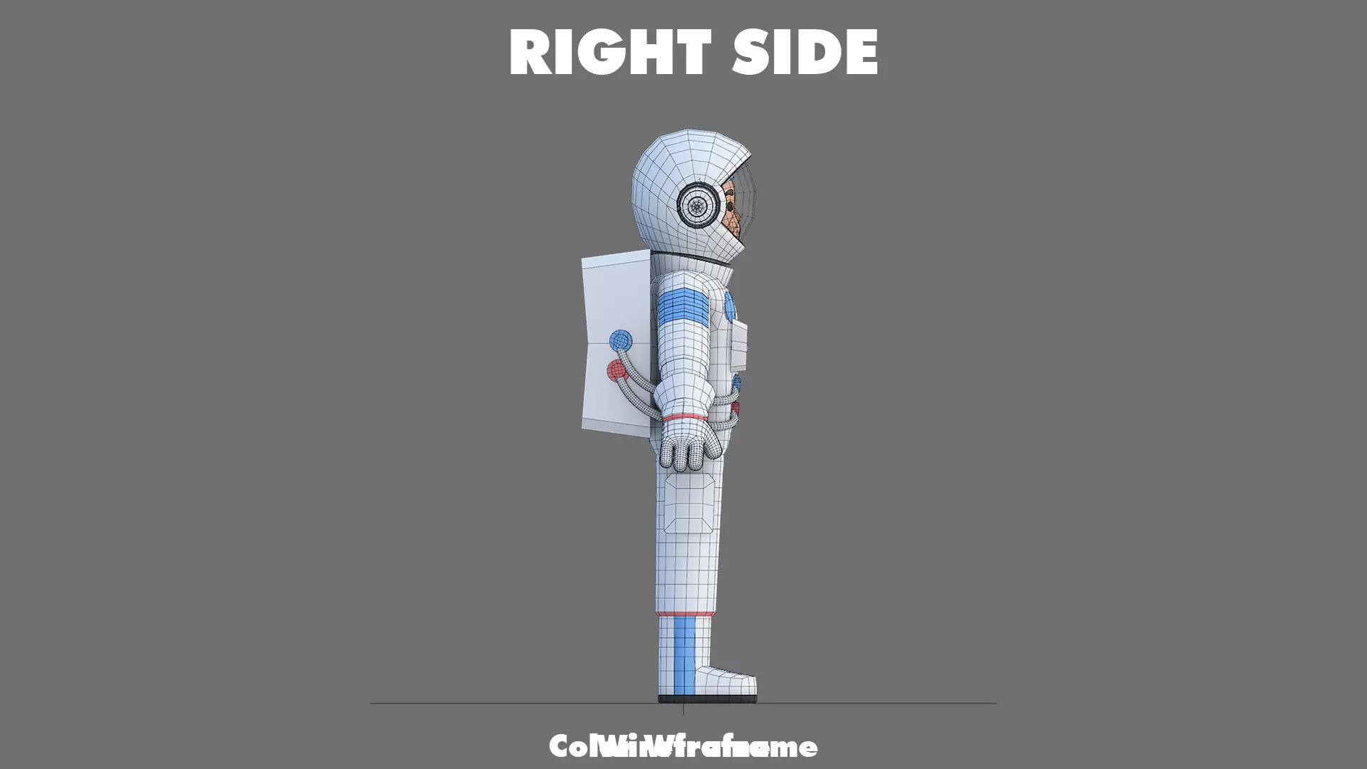 Cartoon Astronaut Low-poly 3D model_31