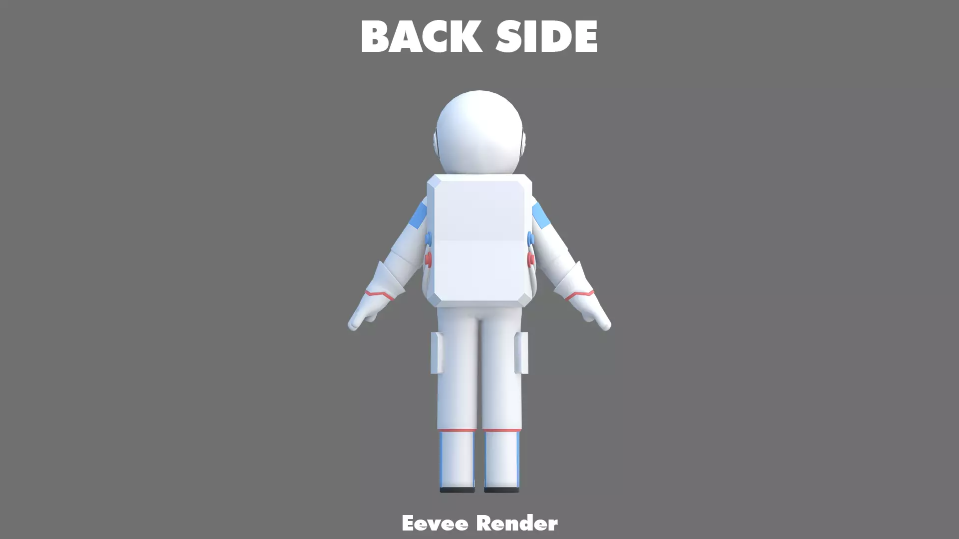 Cartoon Astronaut Low-poly 3D model_14