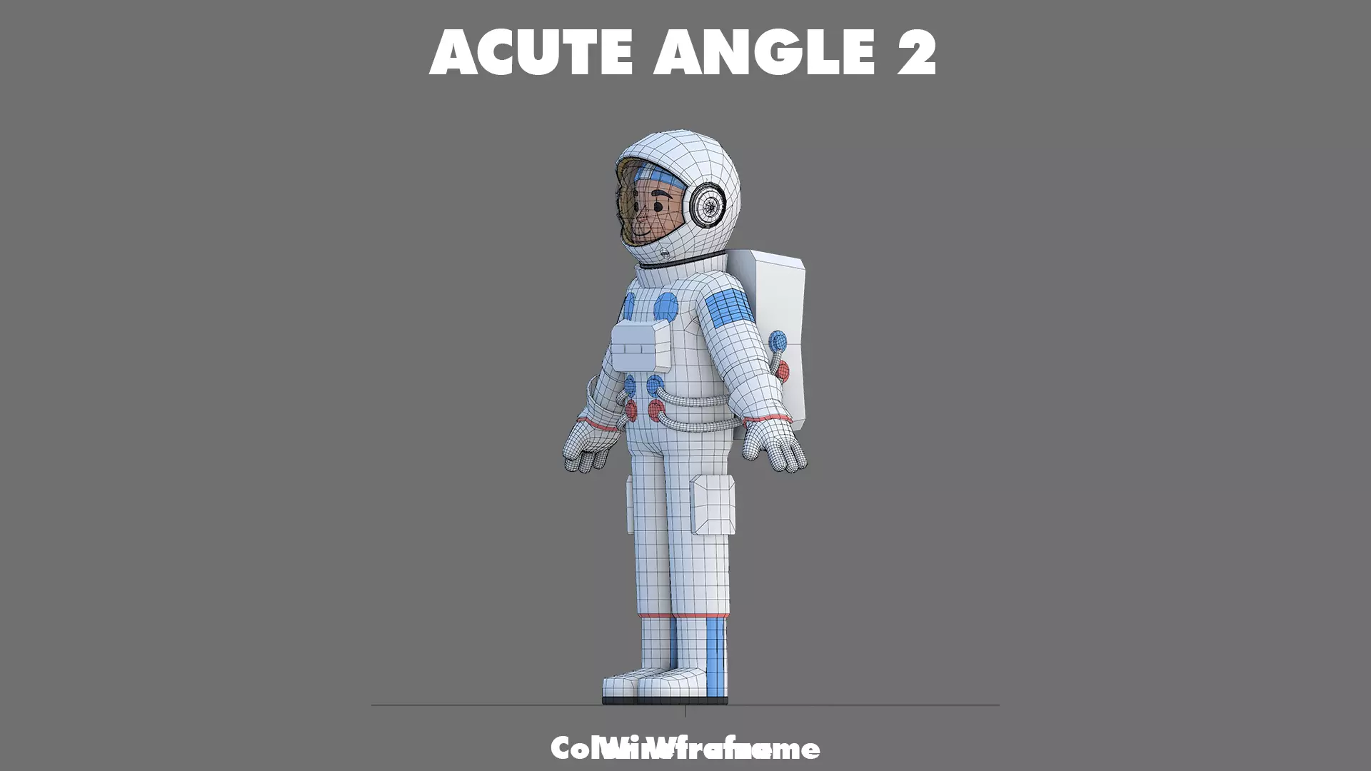 Cartoon Astronaut Low-poly 3D model_35