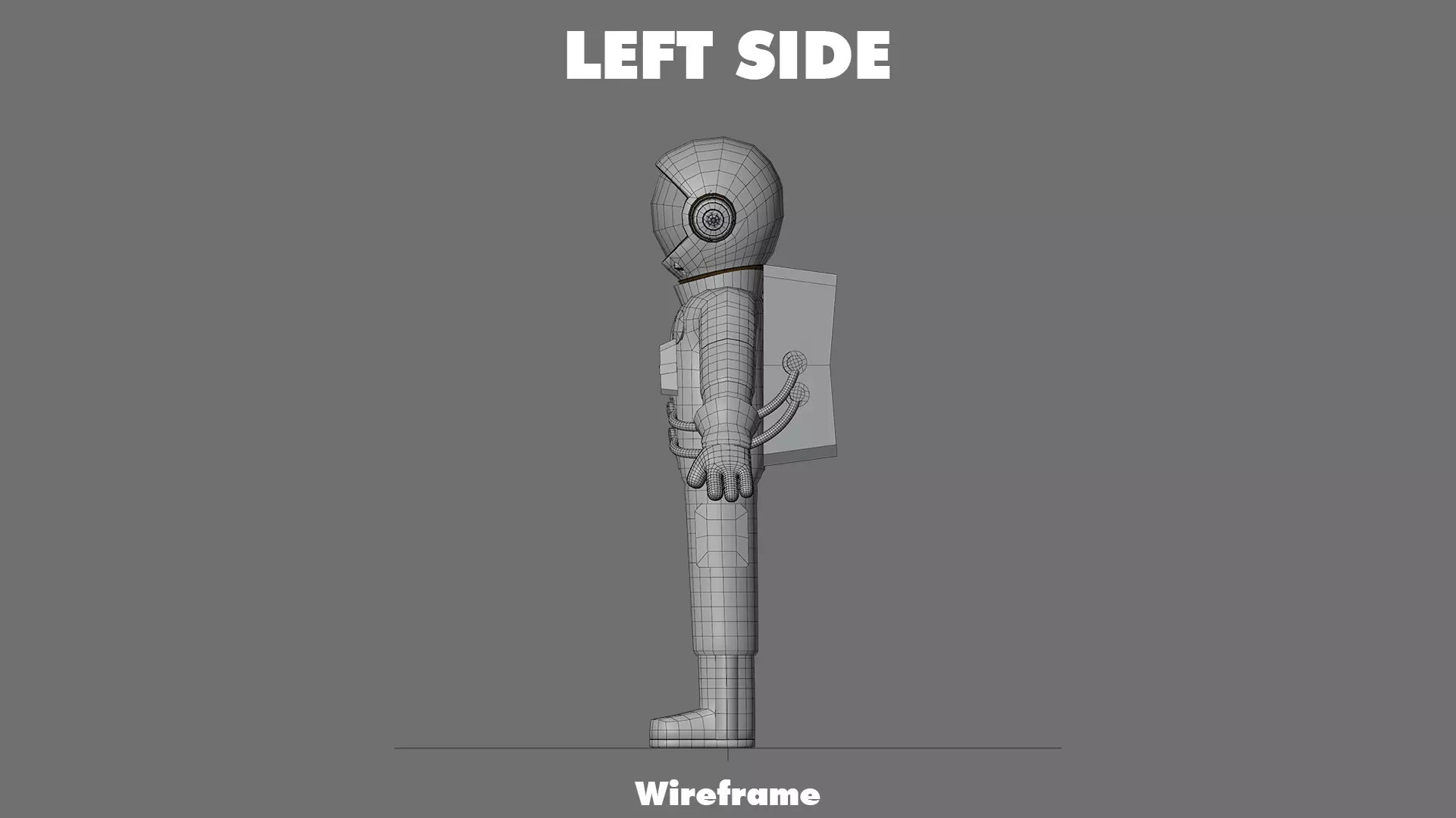 Cartoon Astronaut Low-poly 3D model_27