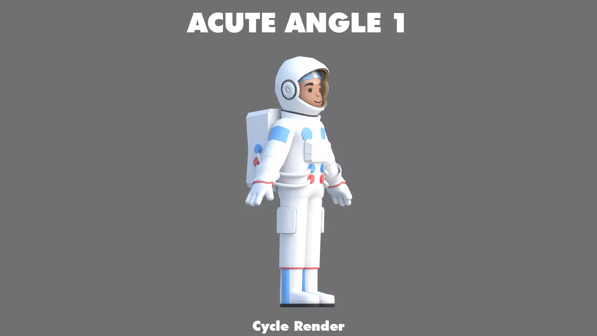 Cartoon Astronaut Low-poly 3D model_10