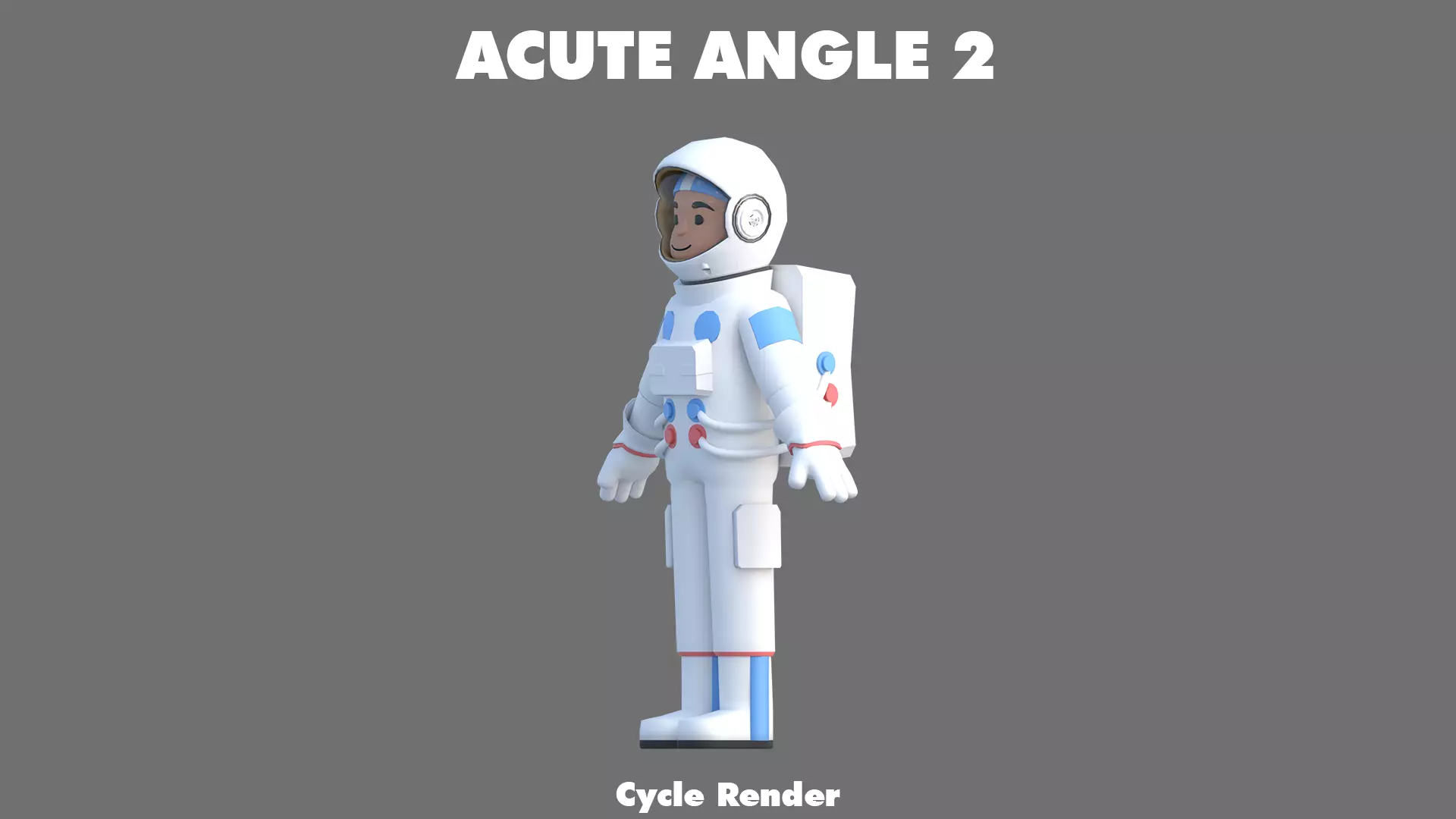 Cartoon Astronaut Low-poly 3D model_11