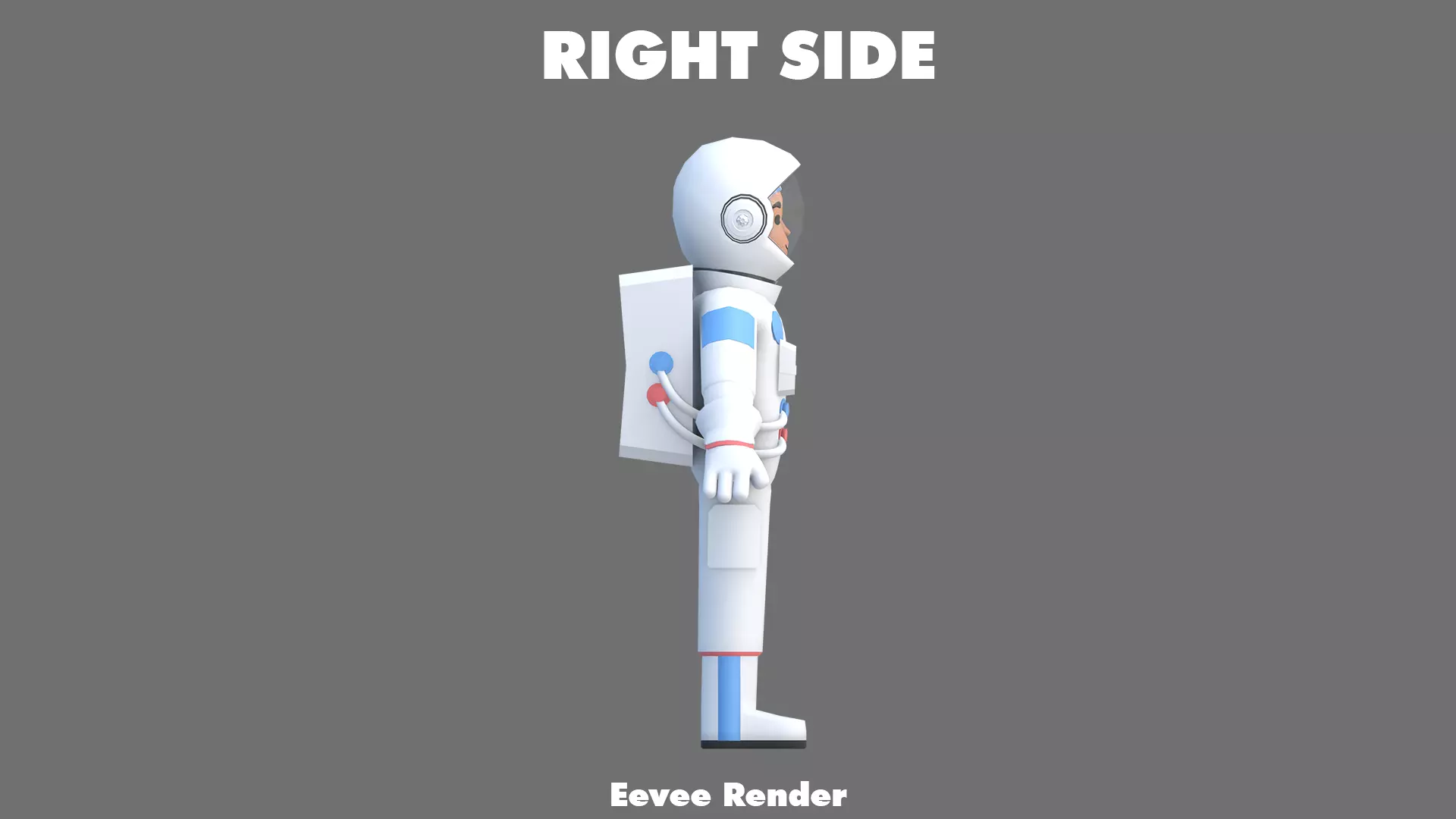 Cartoon Astronaut Low-poly 3D model_13