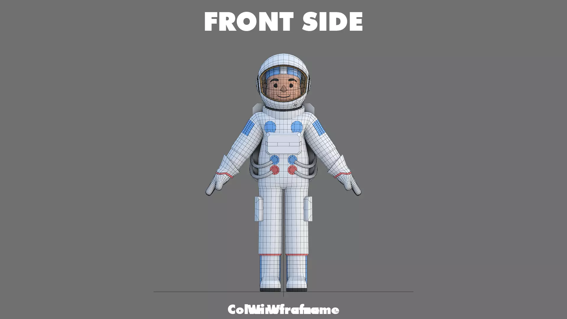 Cartoon Astronaut Low-poly 3D model_30