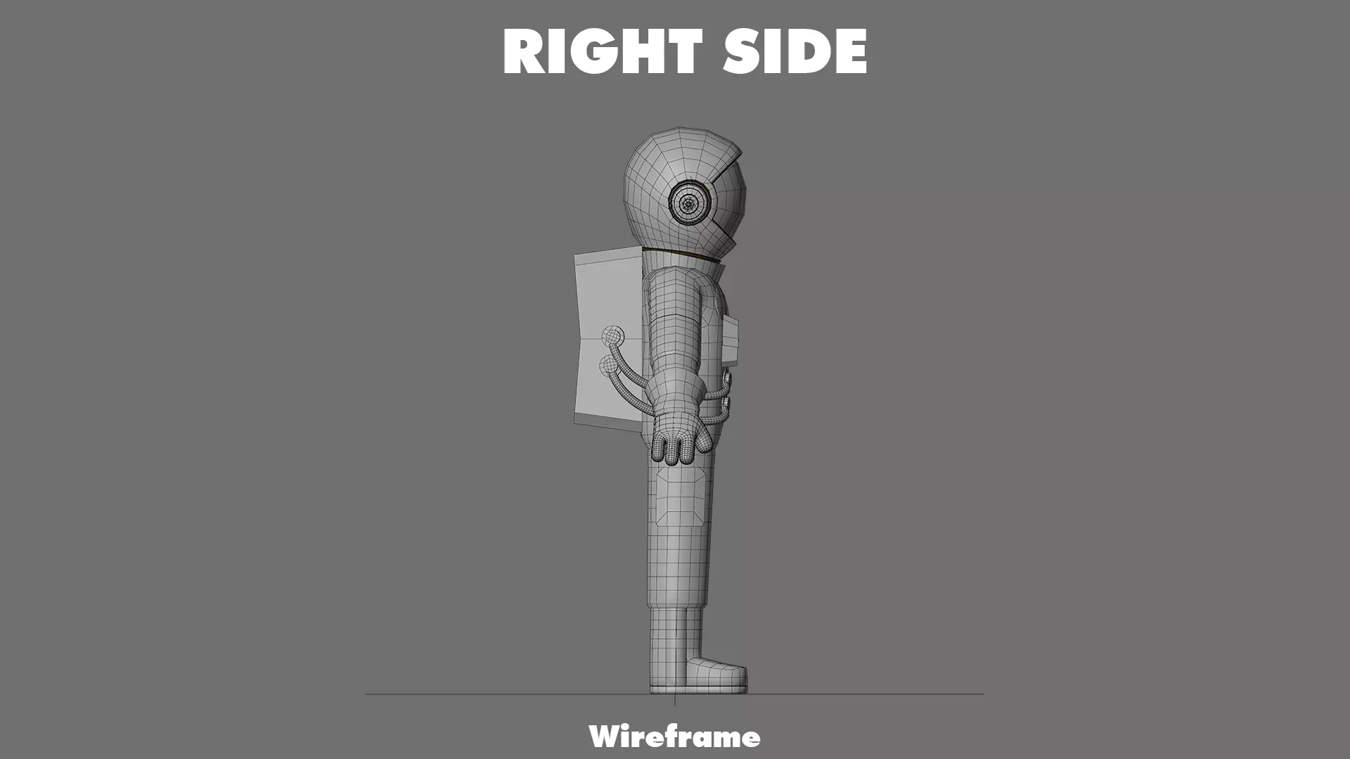 Cartoon Astronaut Low-poly 3D model_25