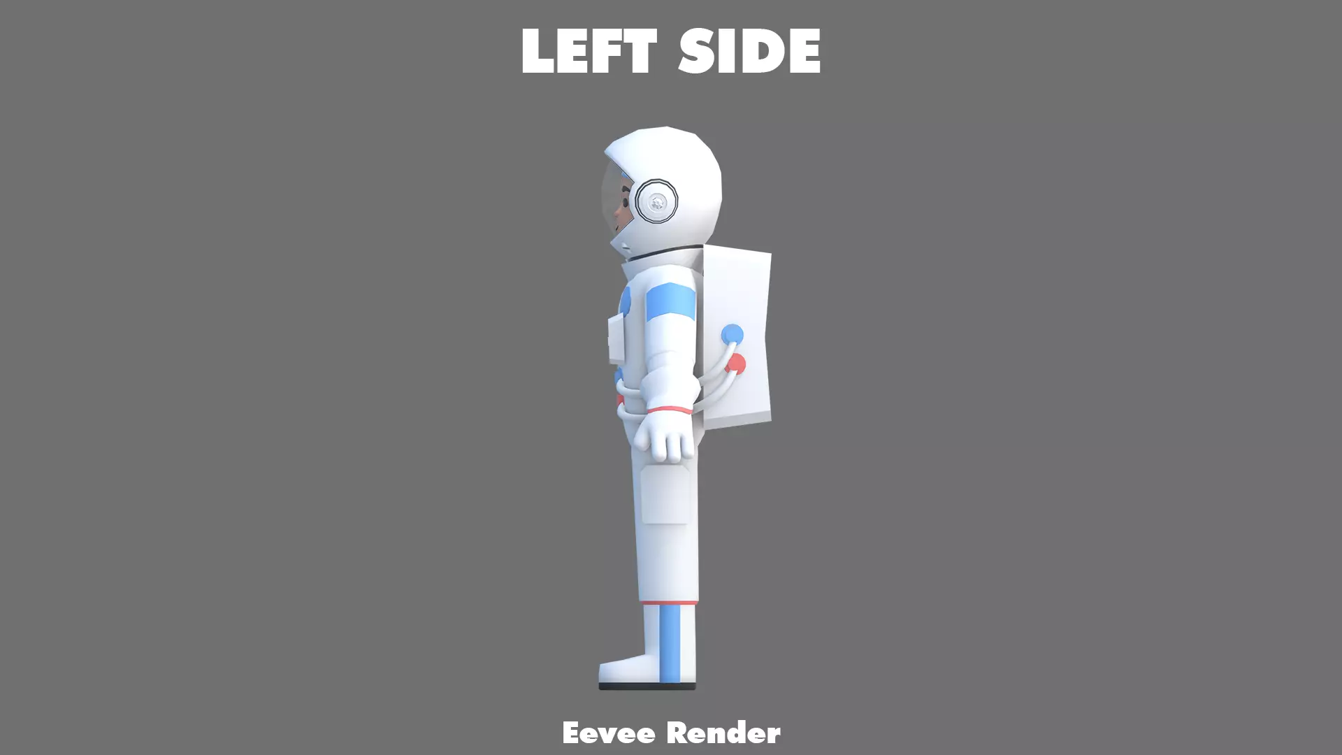 Cartoon Astronaut Low-poly 3D model_15