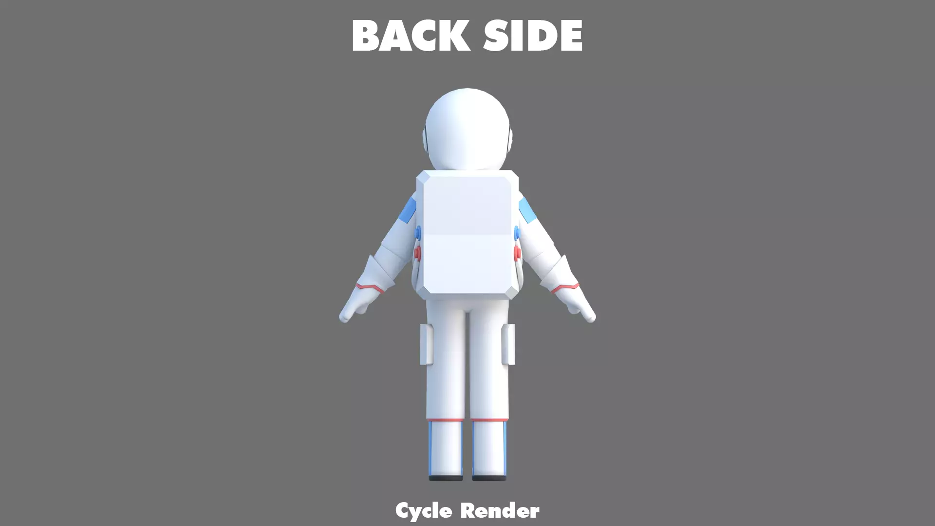 Cartoon Astronaut Low-poly 3D model_8